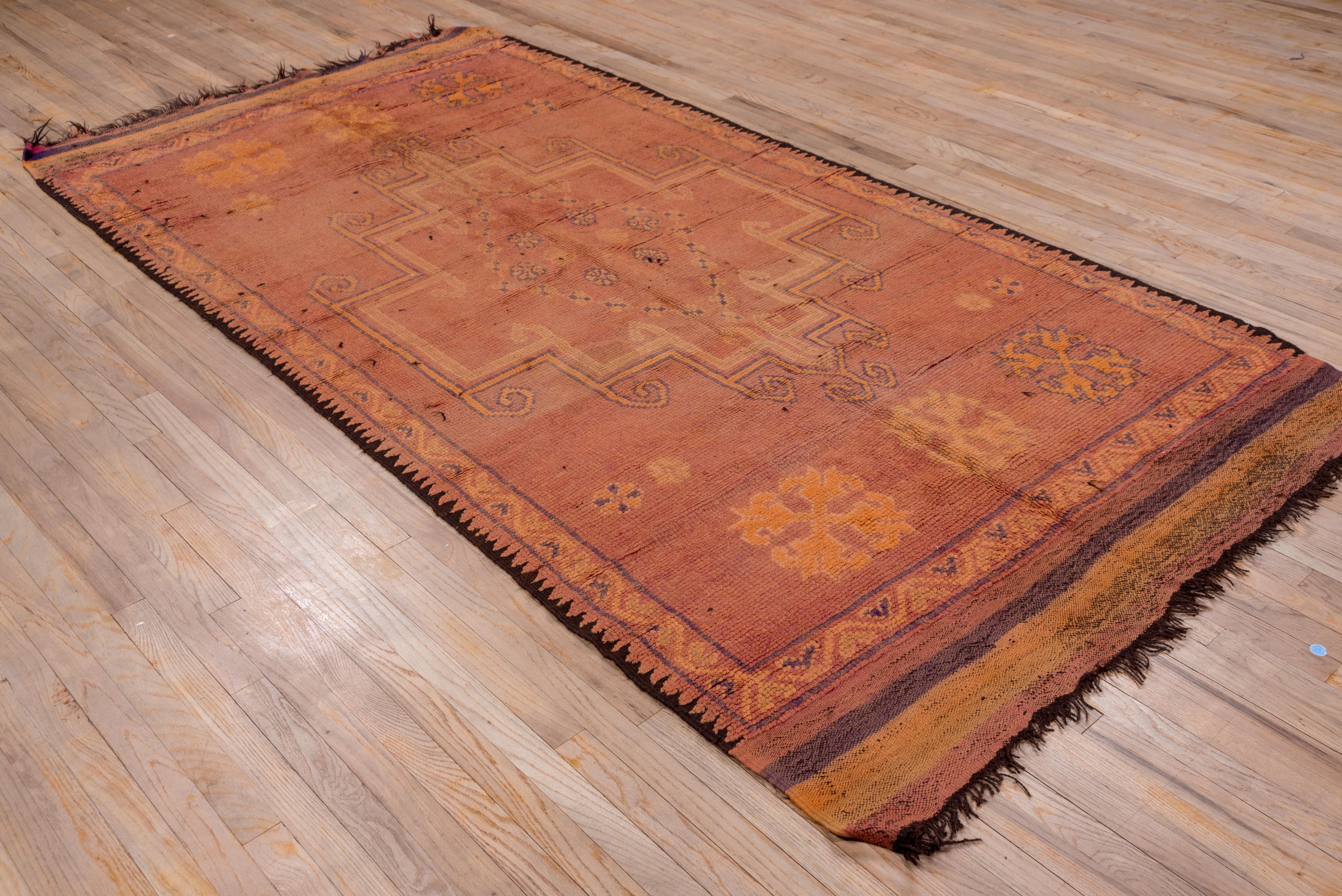 Rusted Dusted Desert Orange Moroccan Village Rug In Good Condition For Sale In New York, NY