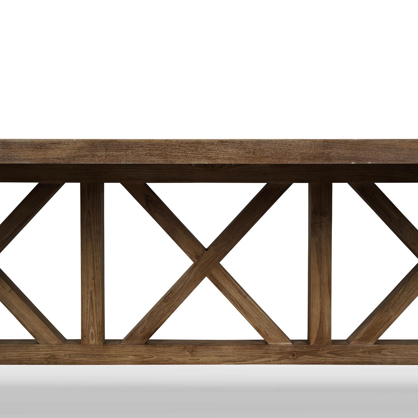 XXIe siècle et contemporain Table de salle à manger rustique en teck récupéré de 108 pouces en vente