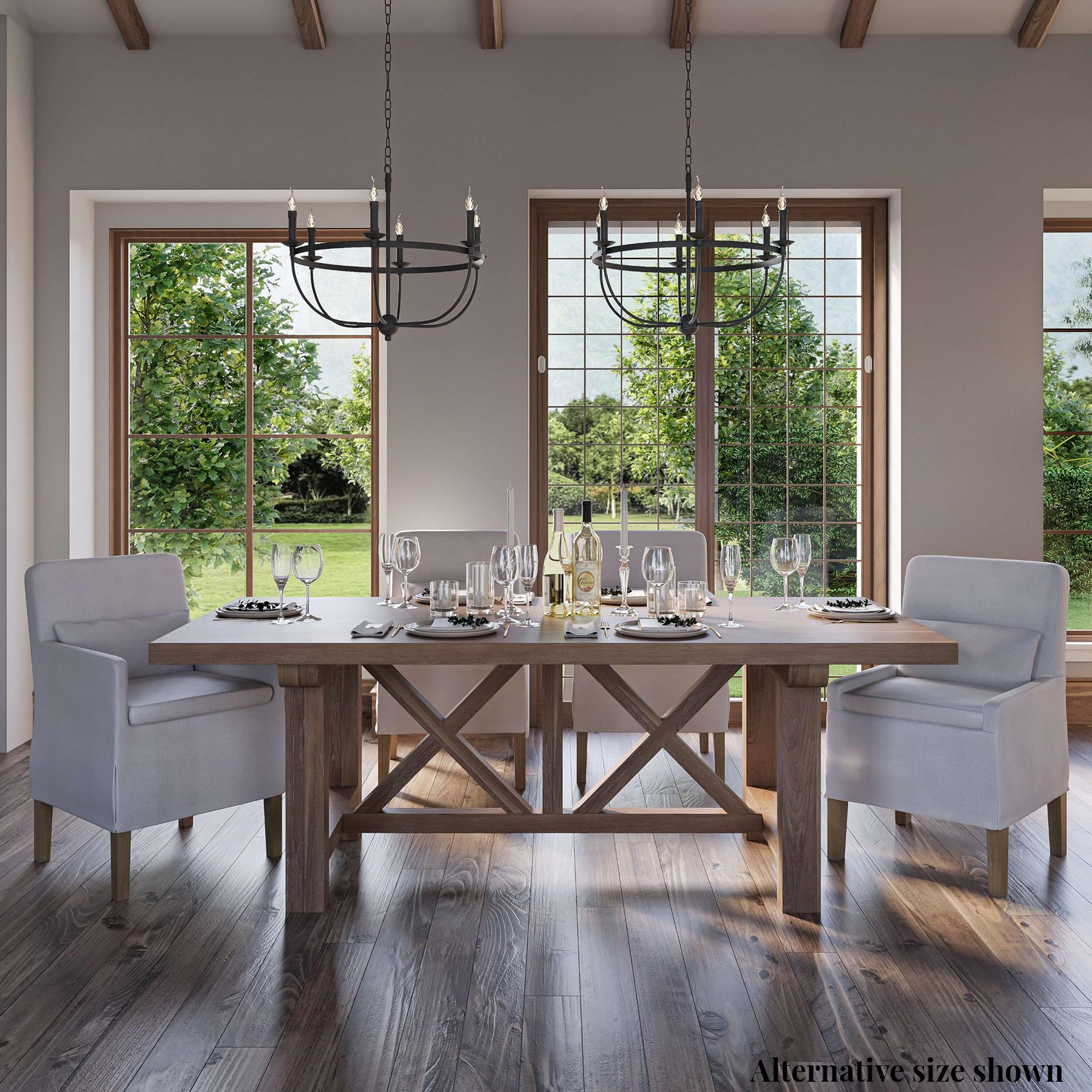 Table de salle à manger rustique en teck récupéré de 108 pouces en vente 2
