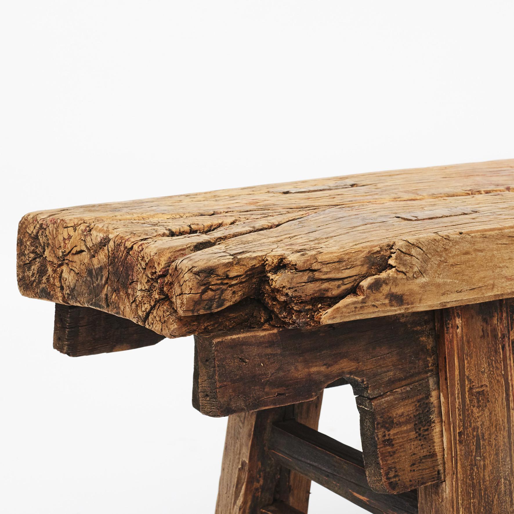 18th Century and Earlier Rustic 17th-18th Century Chinese Pine Bench