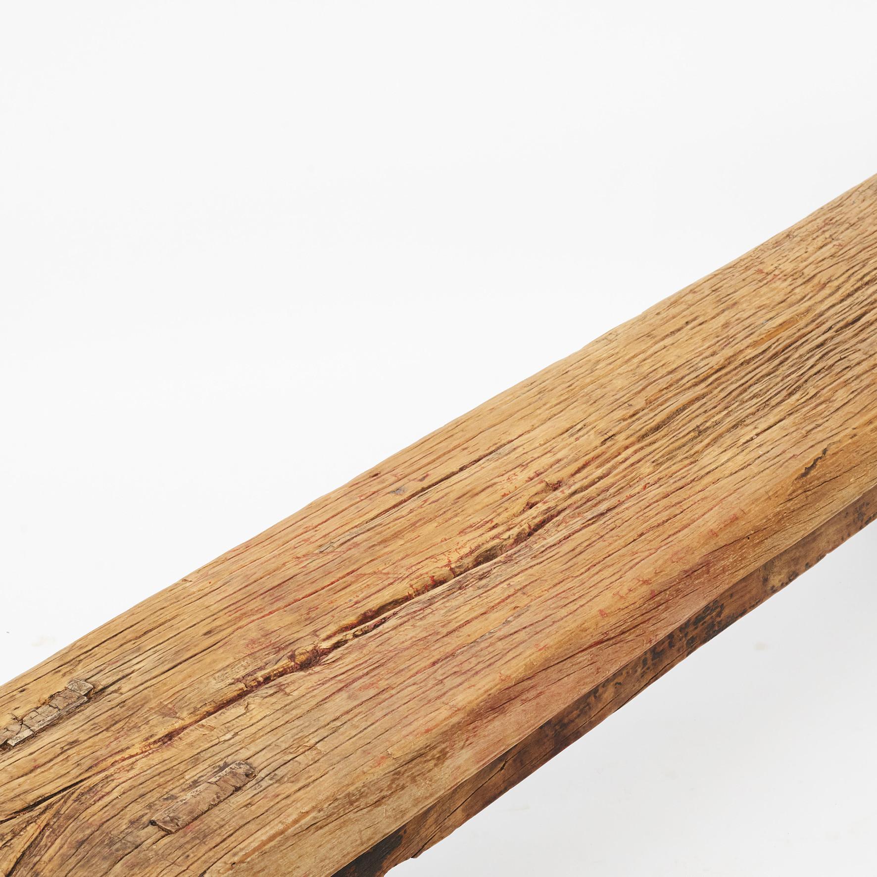 Rustic 17th-18th Century Chinese Pine Bench 2