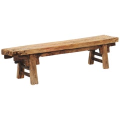 Antique Rustic 17th-18th Century Chinese Pine Bench