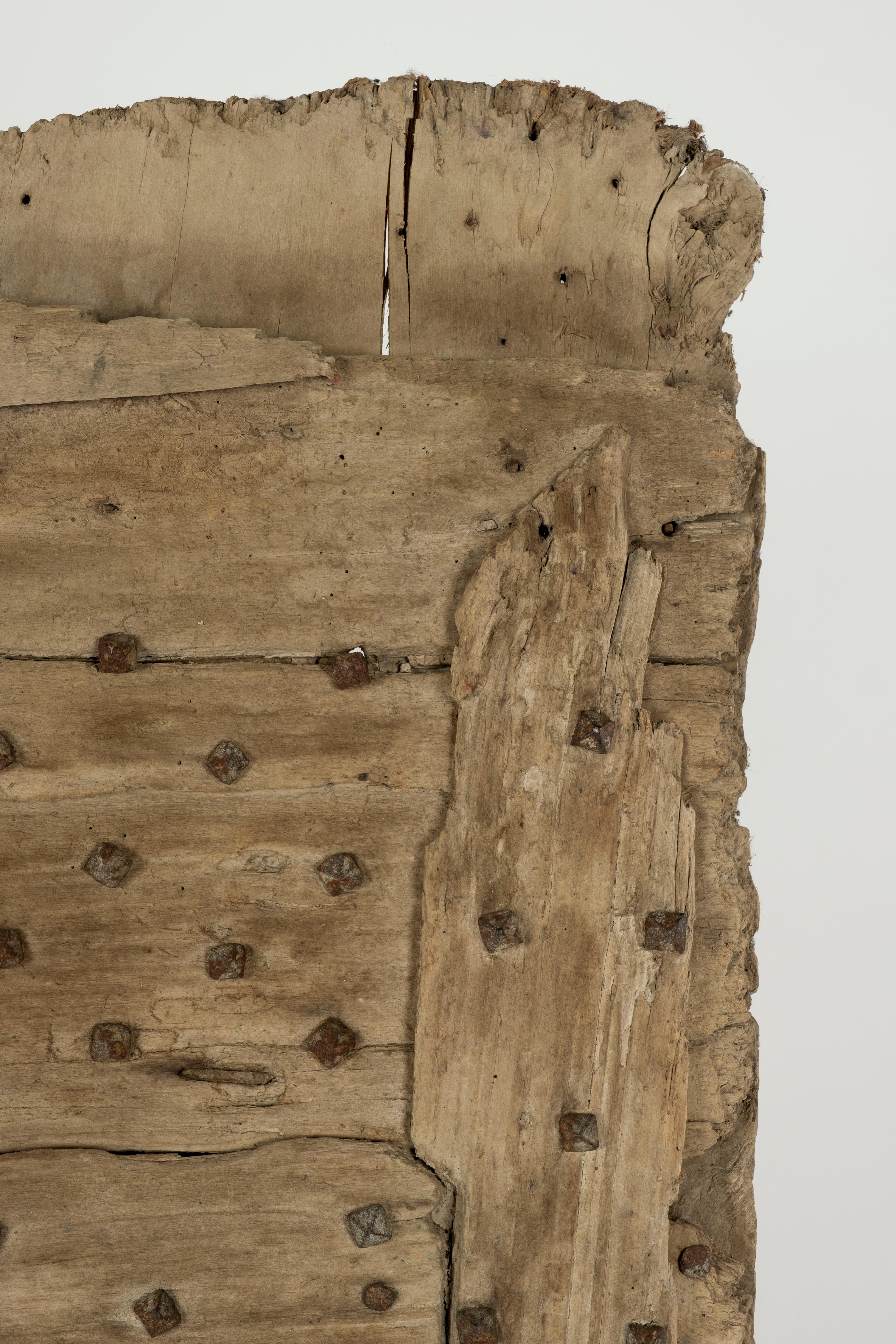 Rustic 17th Century Iron Studded Door Fragment For Sale 1