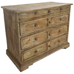 Rustic 17th Century Italian Poplar Commode with Four Drawers