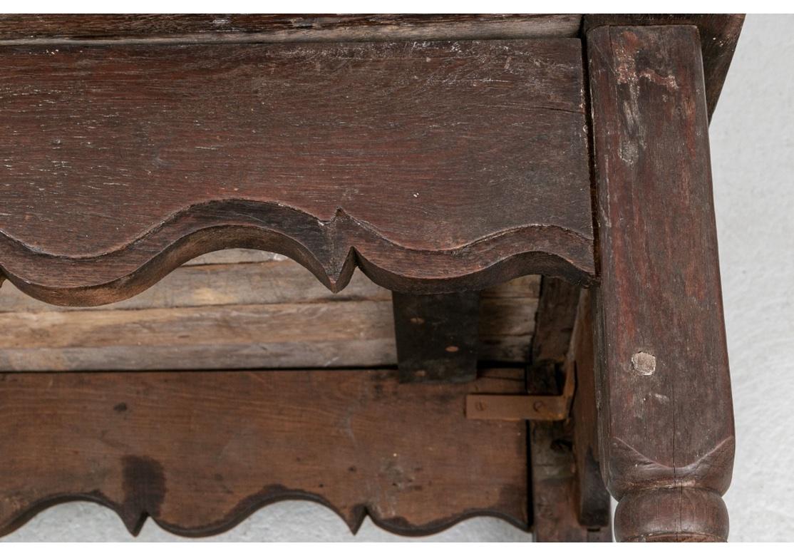 Rustic 18th C. Oak Farm Console Table 4