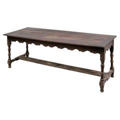 Antique Rustic 18th C. Oak Farm  Table