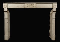 Rustic, 18th Century French Louis XVI Stone Fireplace