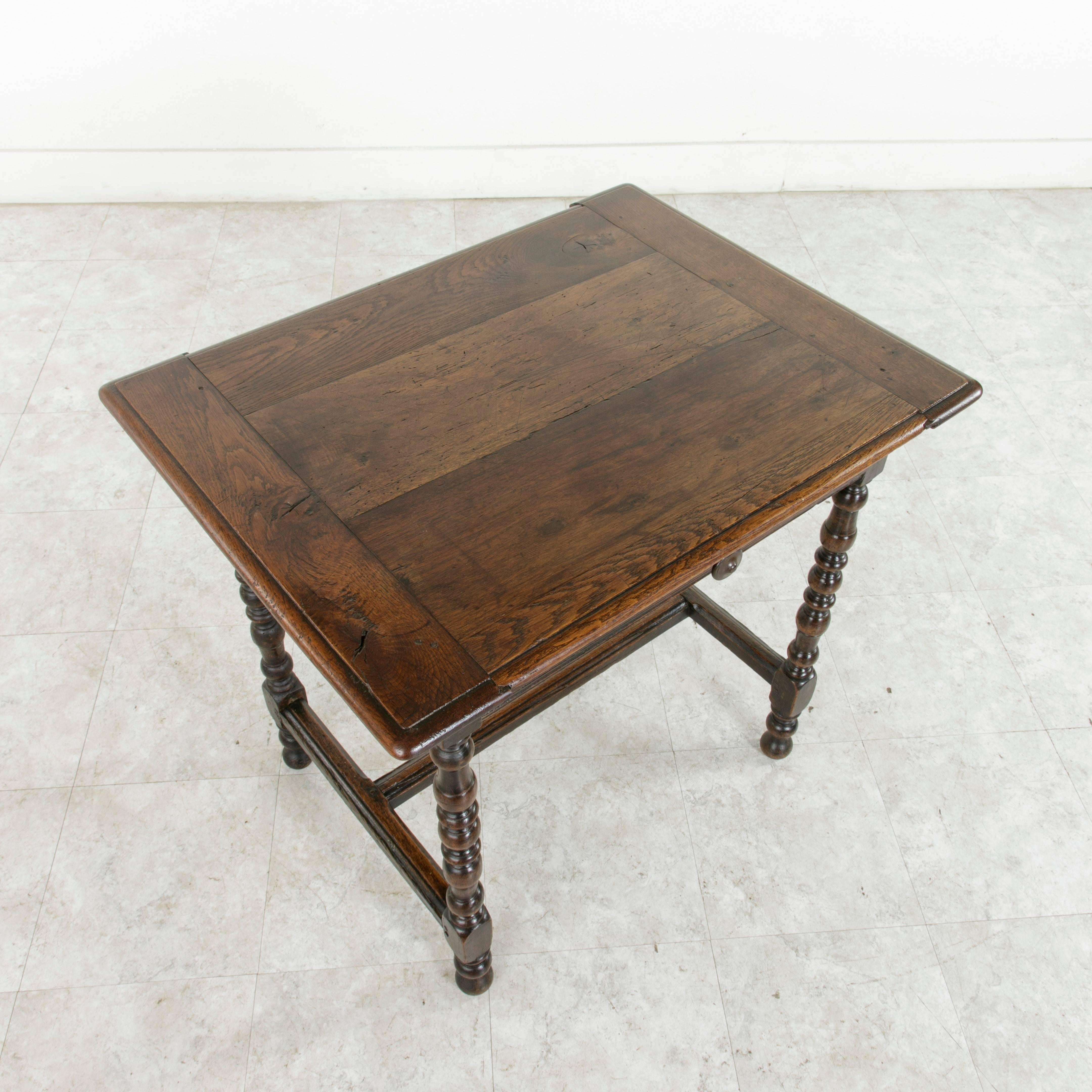 Rustic 18th Century French Oak Louis XIII Style Side Table with 19th Century Top 3