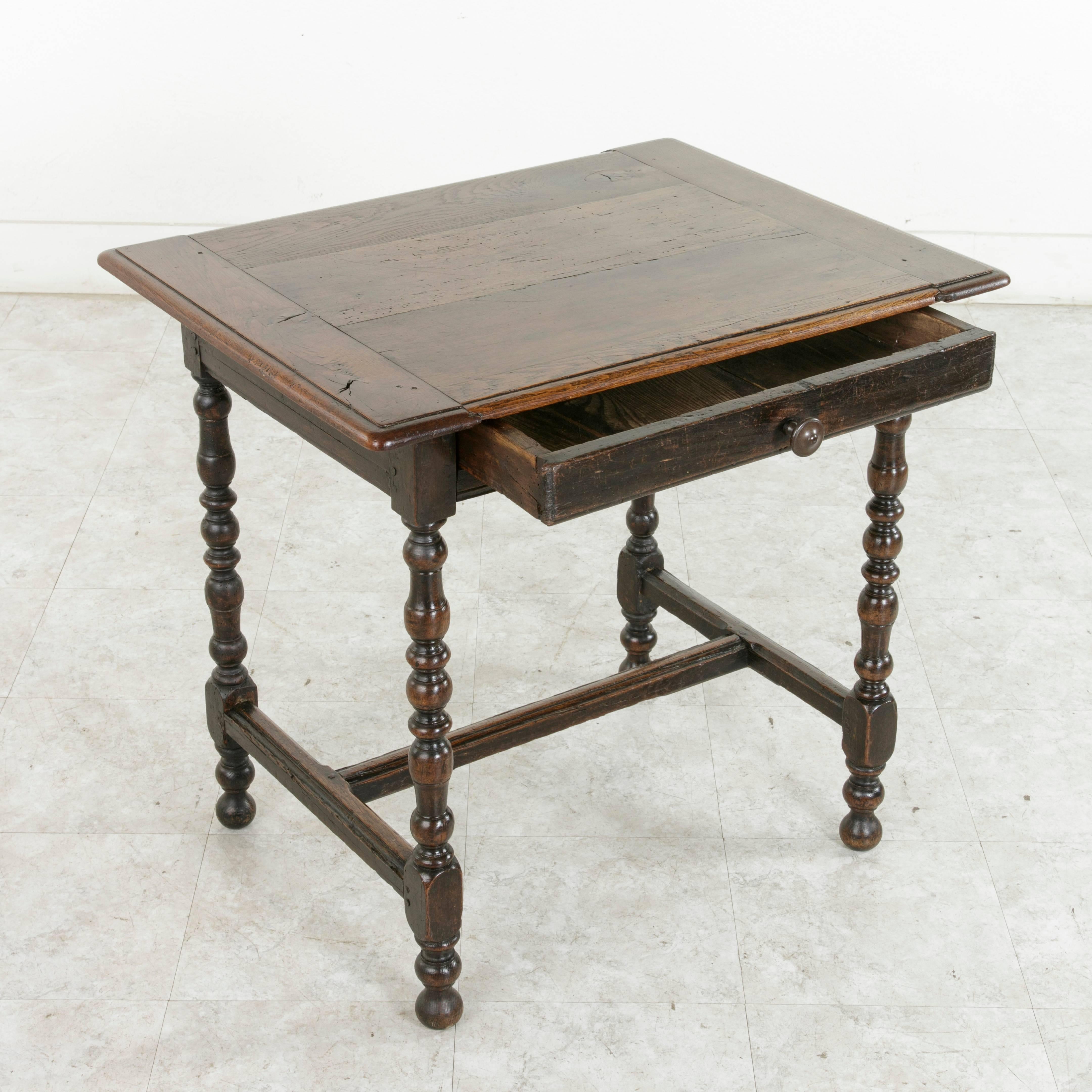 Rustic 18th Century French Oak Louis XIII Style Side Table with 19th Century Top 6