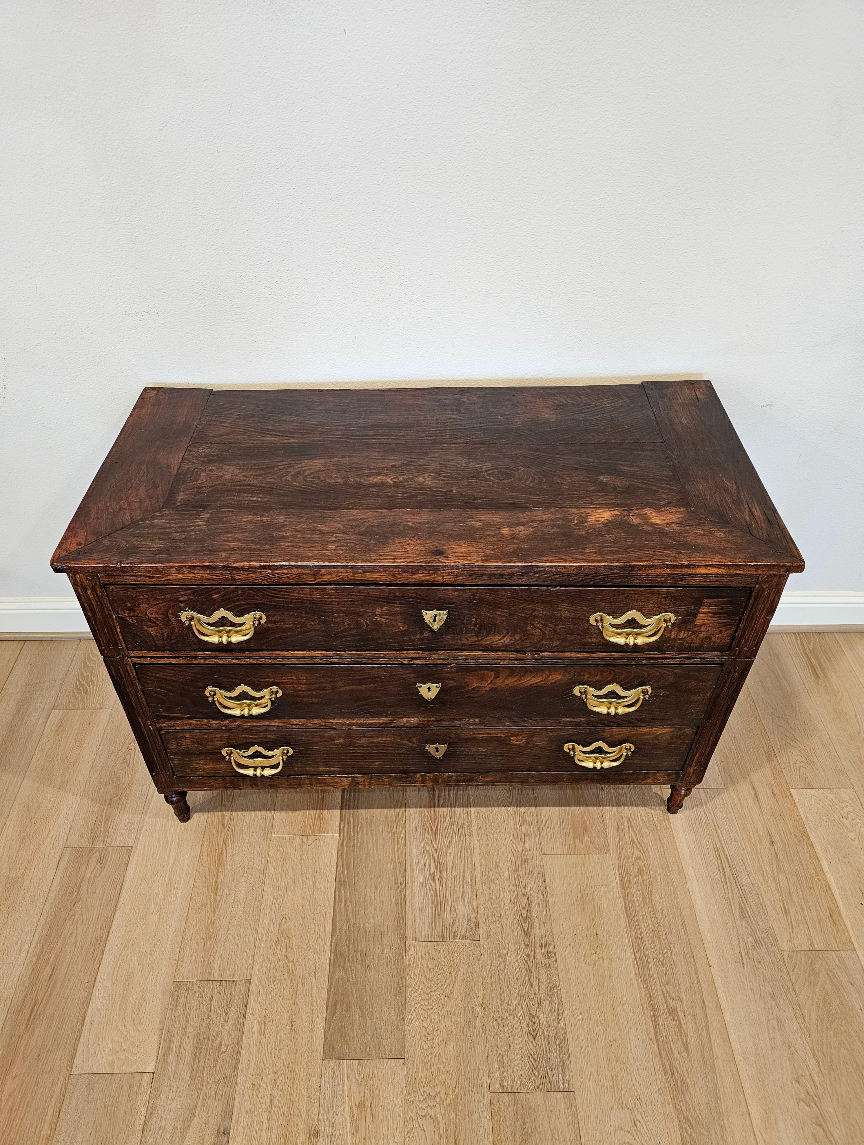 18th Century and Earlier Rustic 18th Century Italian Louis XVI Period Chest Of Drawers Commode  For Sale