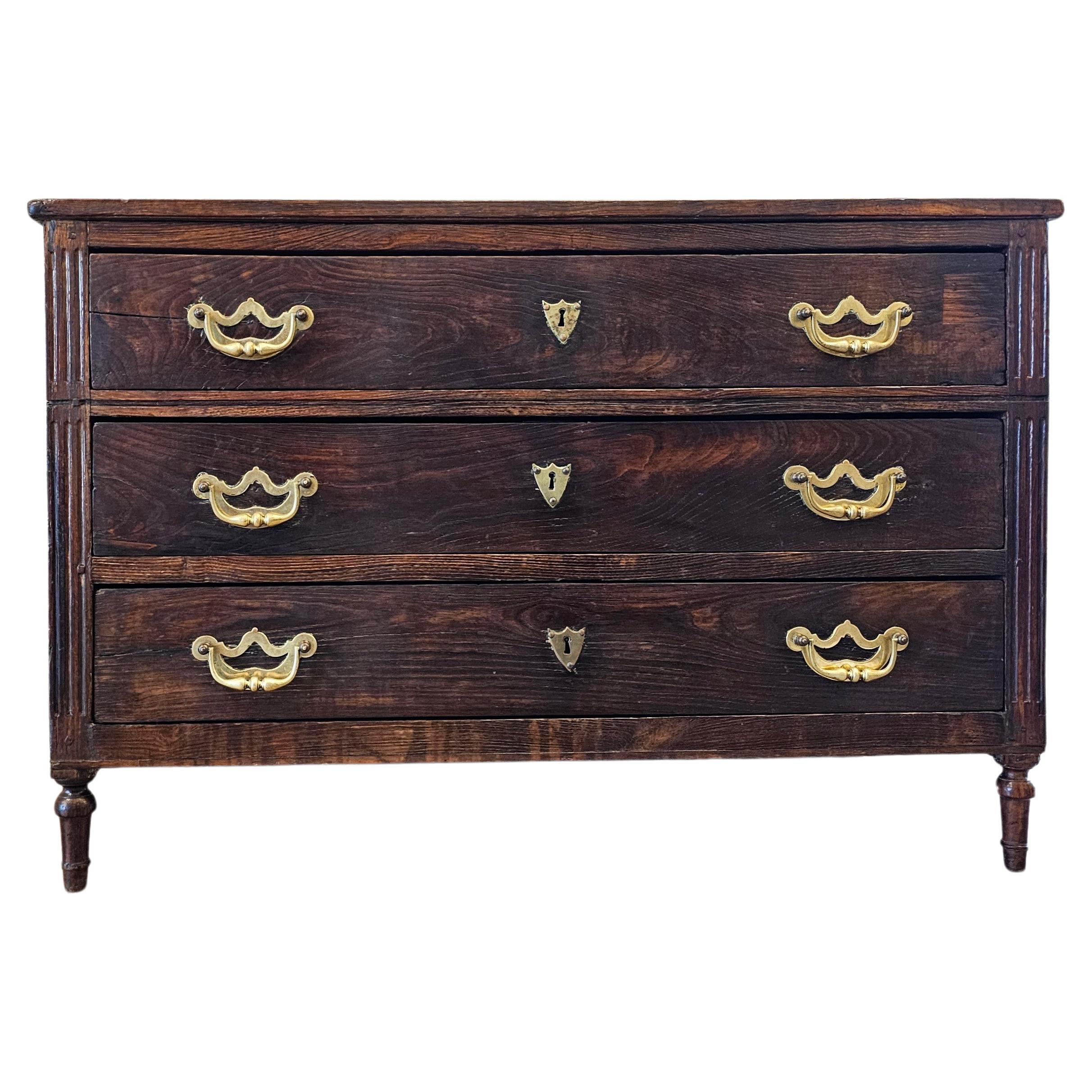 Rustic 18th Century Italian Louis XVI Period Chest Of Drawers Commode  For Sale