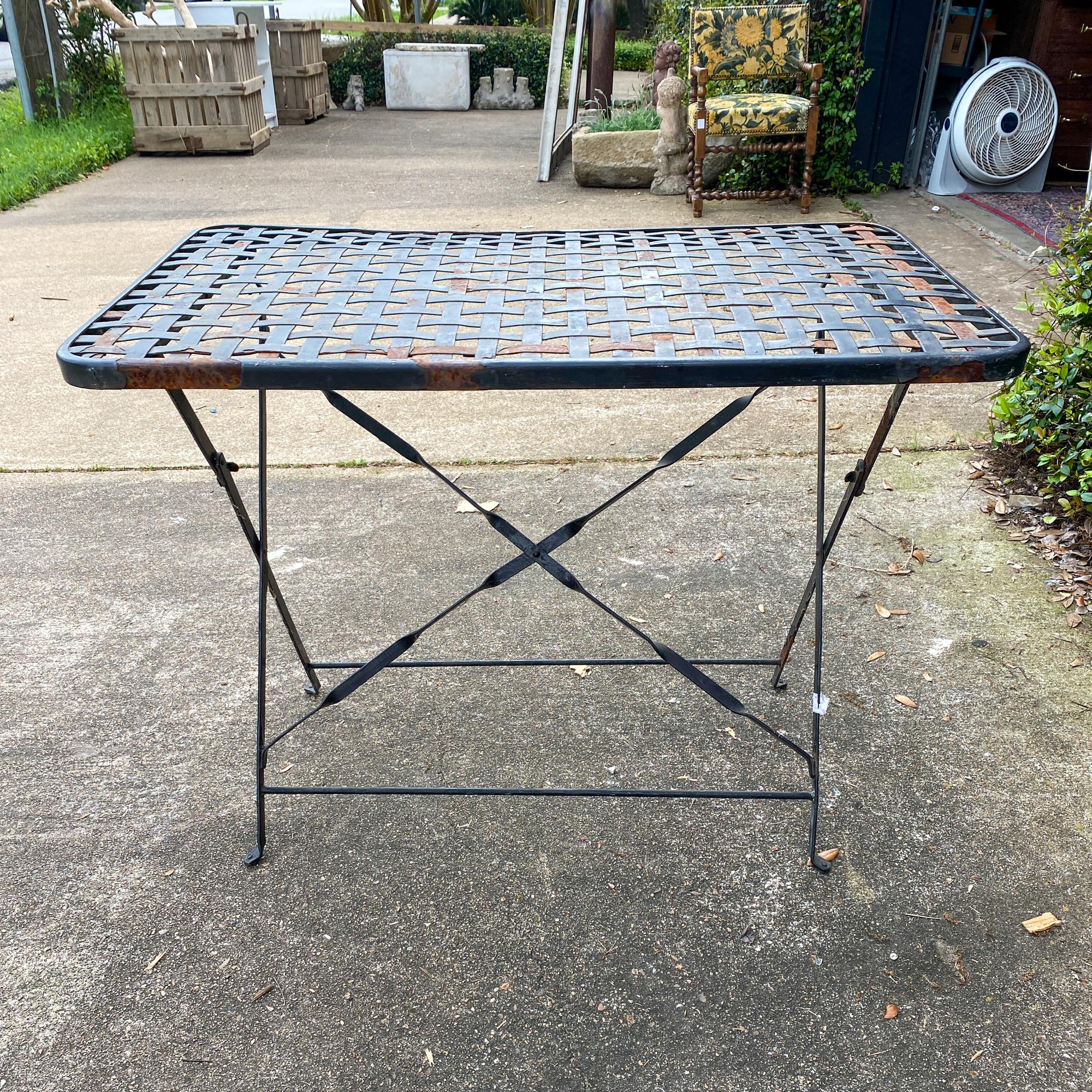 wrought iron folding table