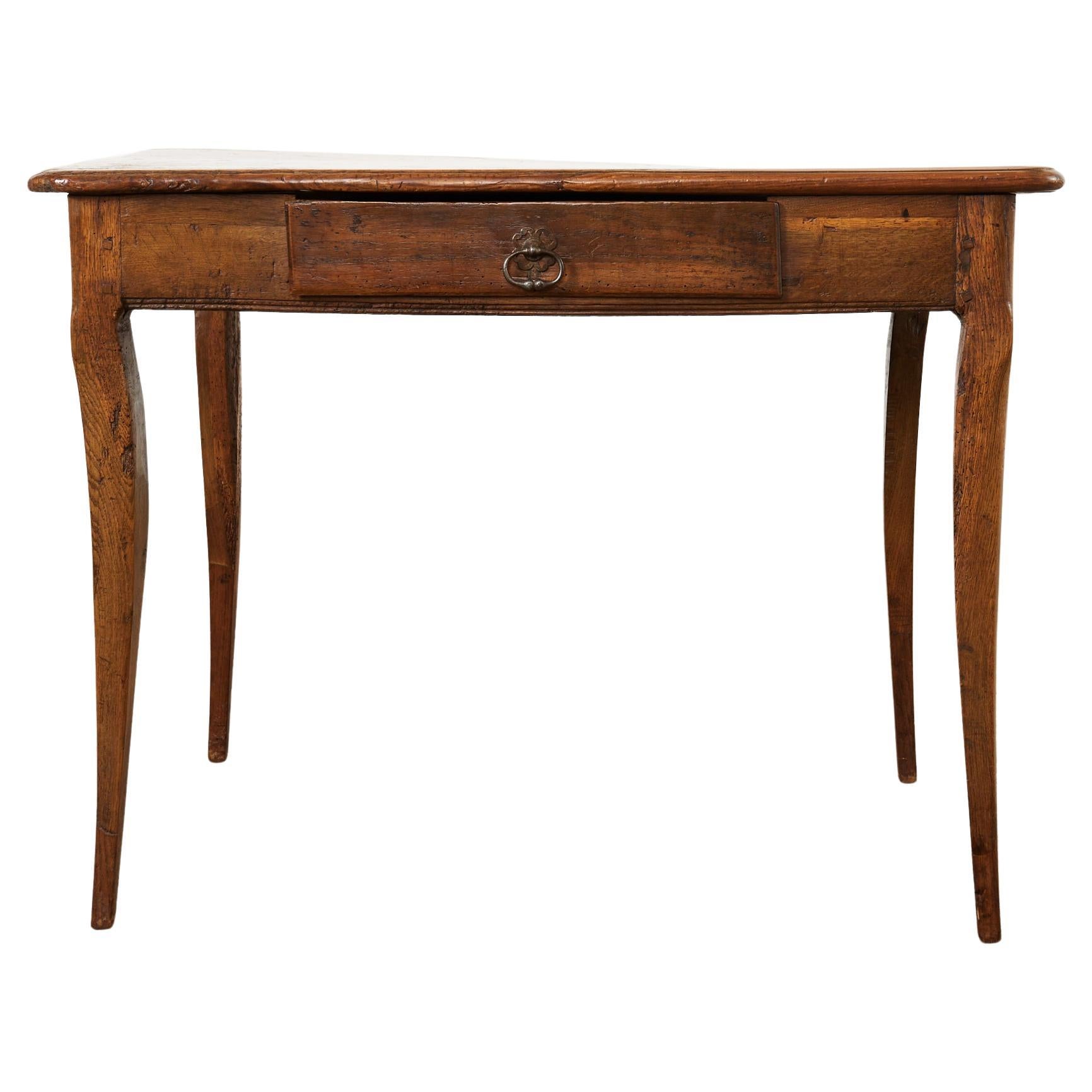 Rustic 19th Century Country French Provincial Fruitwood Writing Table For Sale