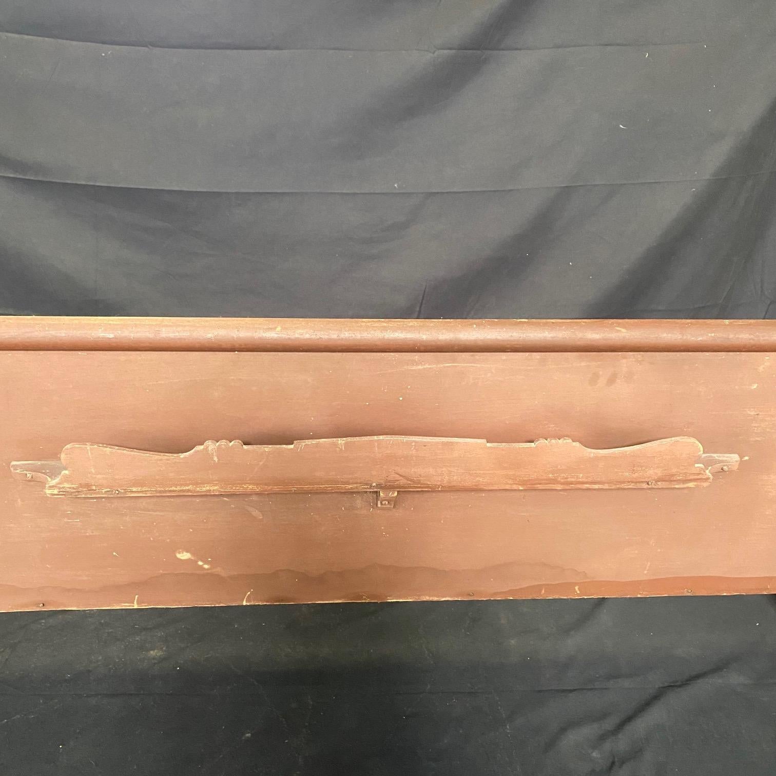 Wood Rustic 19th Century Americana Church Pew Bench with Original Paint For Sale