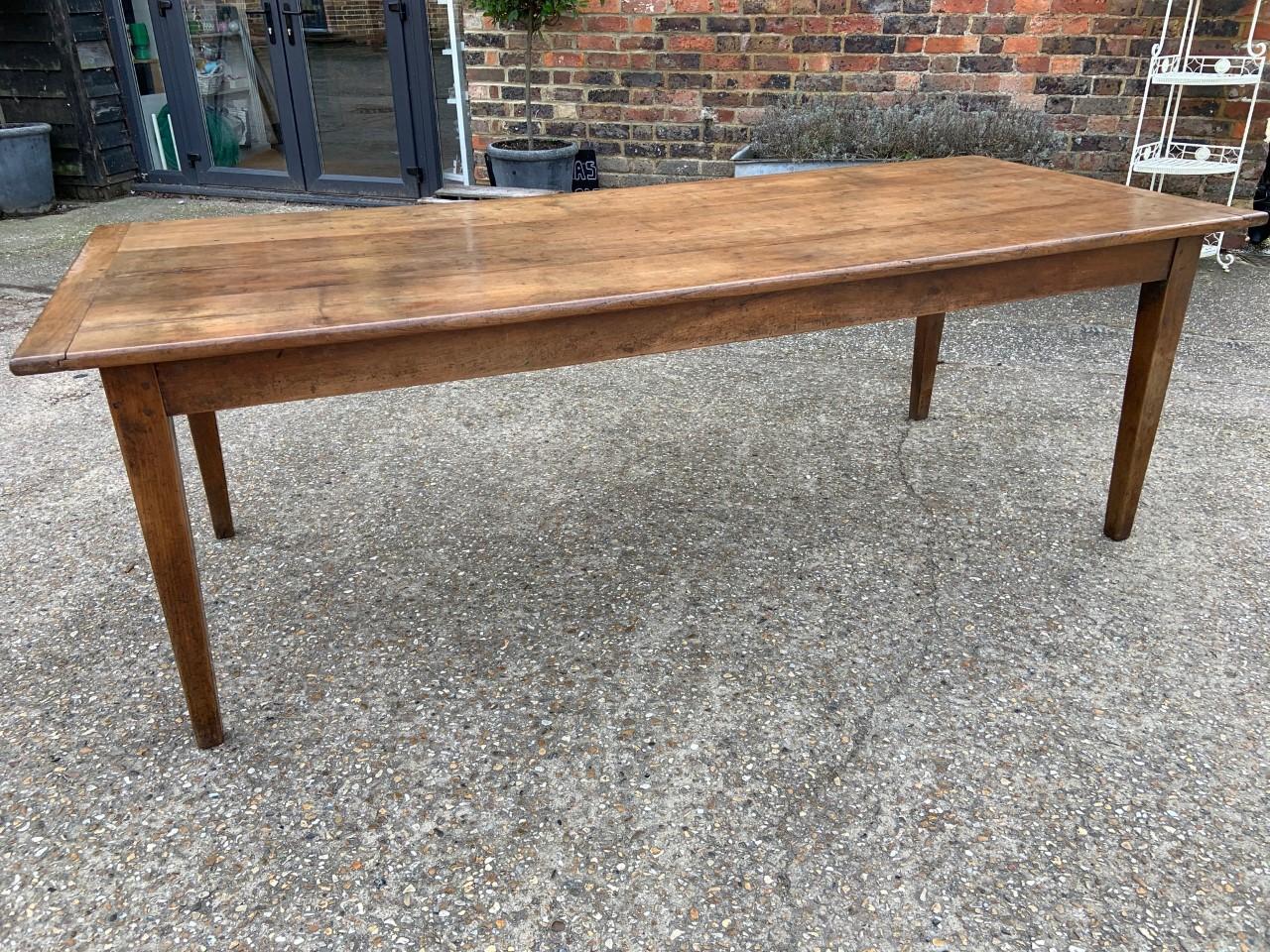 French Rustic 19th Century Cherry Farmhouse Table with Bread Slide