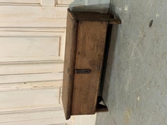 Panca-cassapanca rustica del XIX secolo in legno massello di castagno