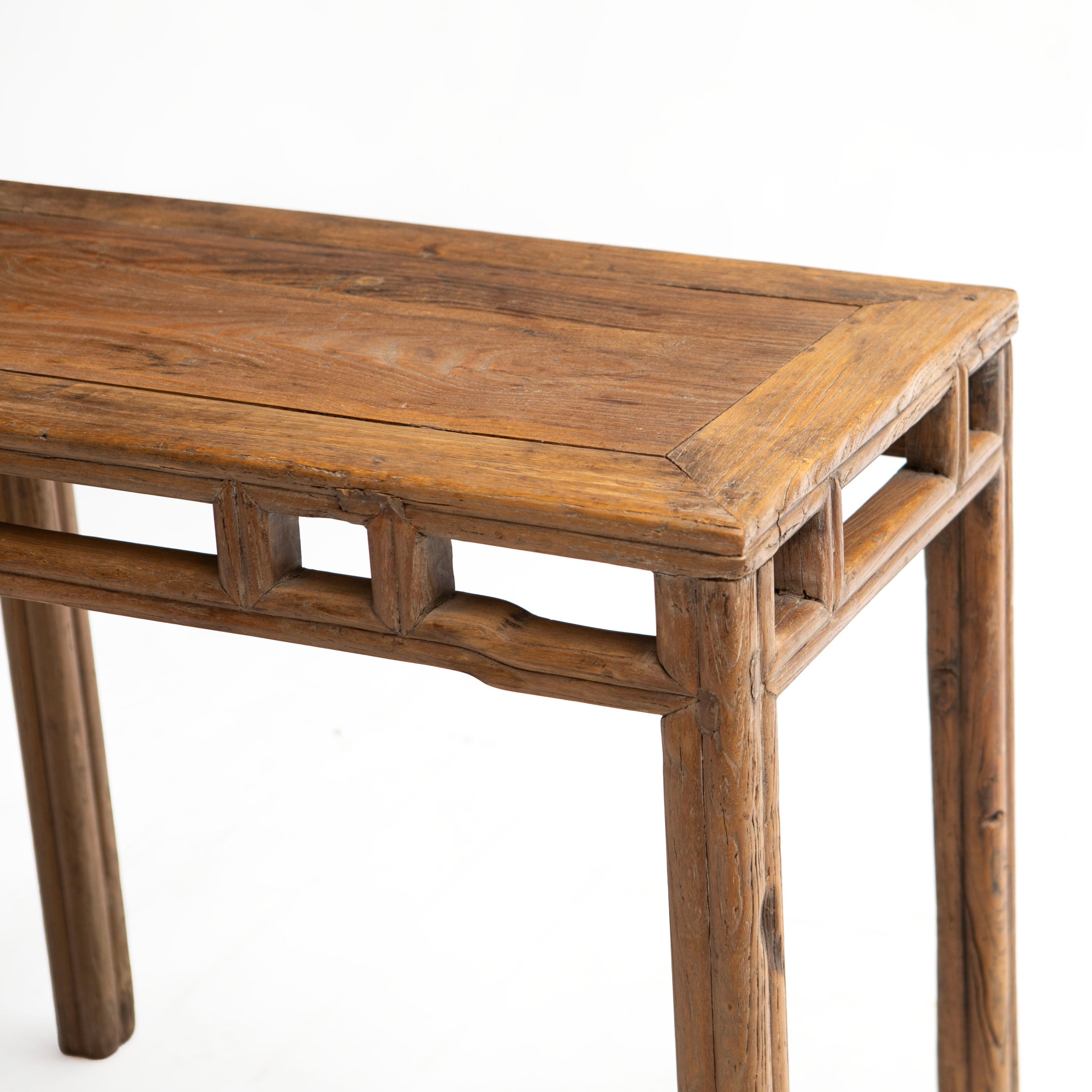 Rustic 19th Century Chinese Qing Style Elm Console Table 4