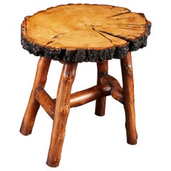 Rustic 19th Century Elm Wood Occasional Table or Stool