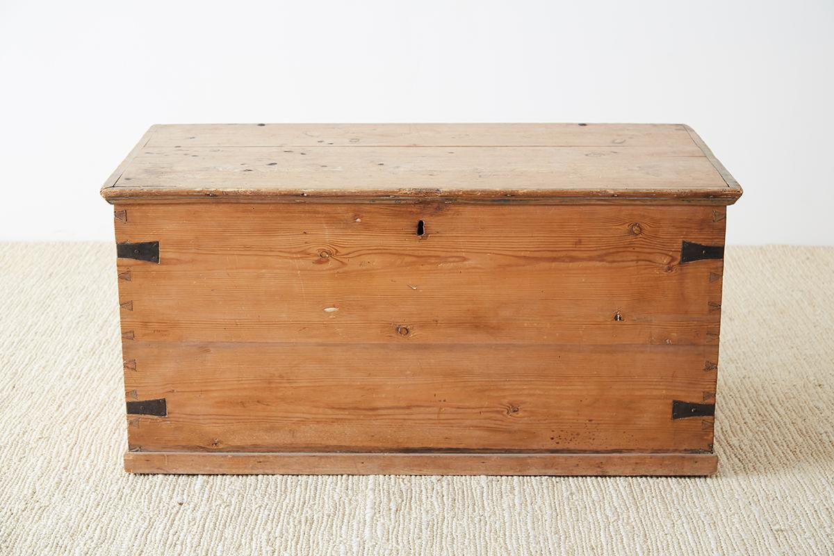 Victorian Rustic 19th Century English Pine Blanket Chest