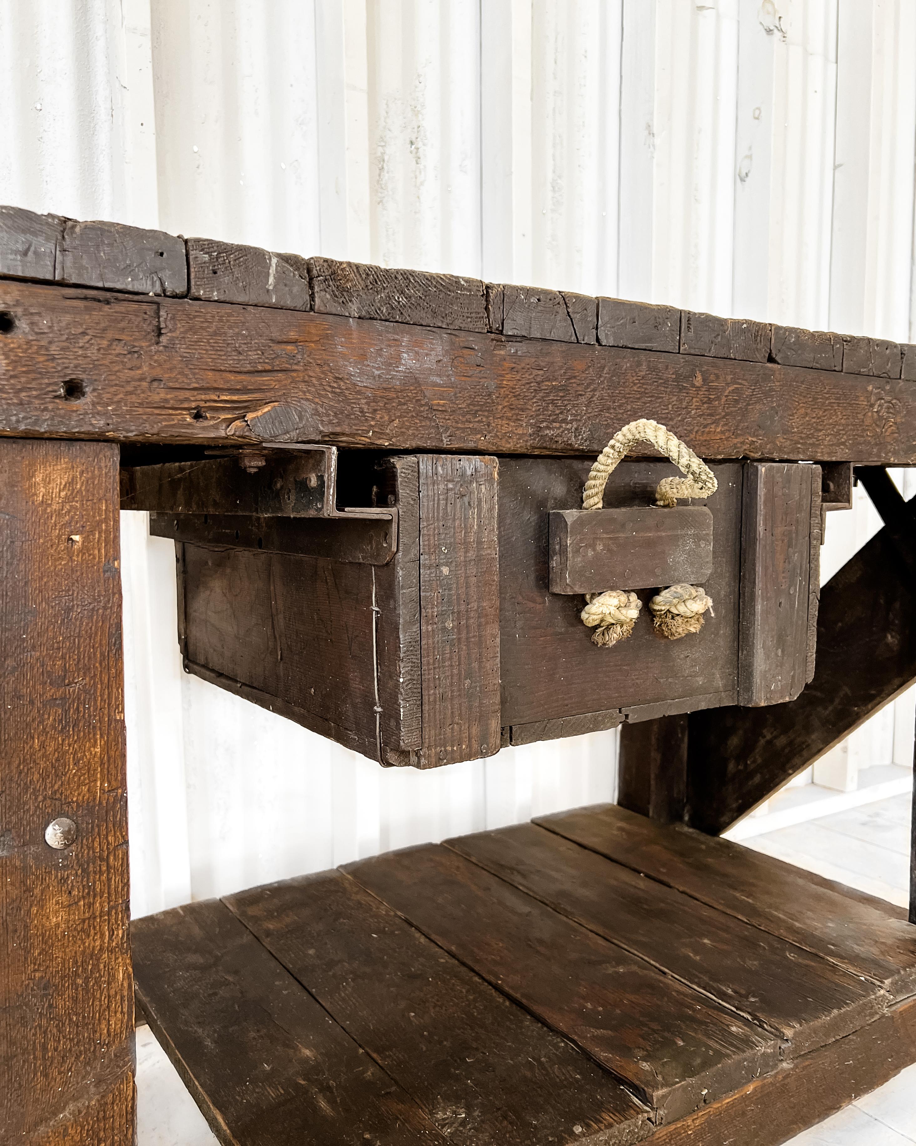 Rustic 19th Century English Workbench, Kitchen Island 7