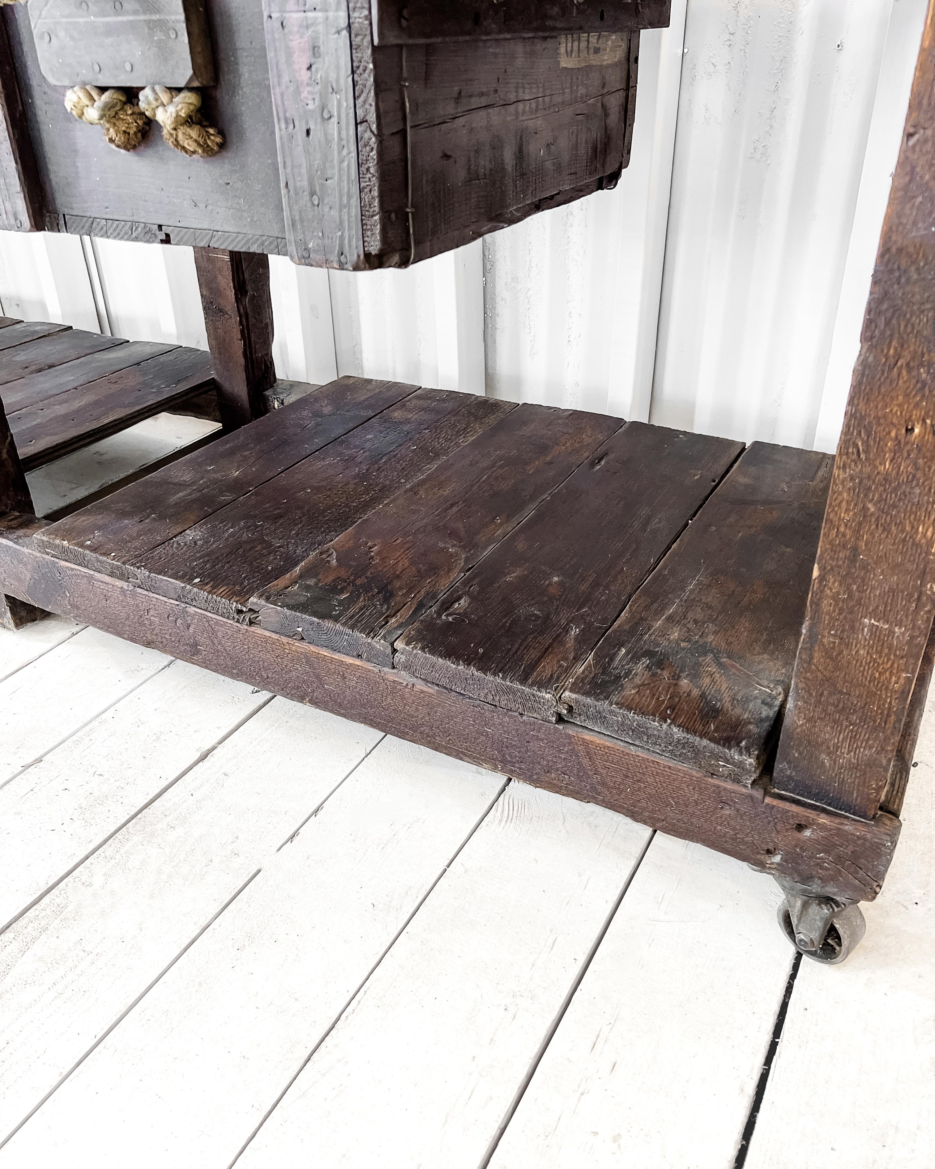 Rustic 19th Century English Workbench, Kitchen Island 12