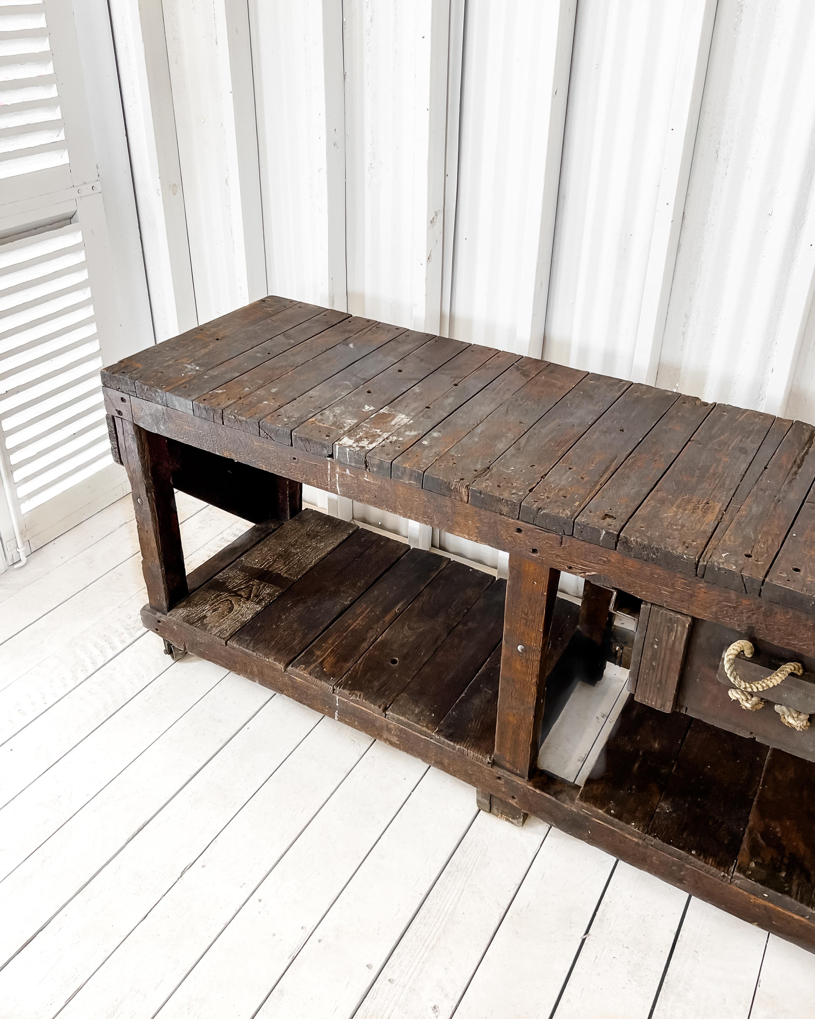 Rustic 19th Century English Workbench, Kitchen Island 2