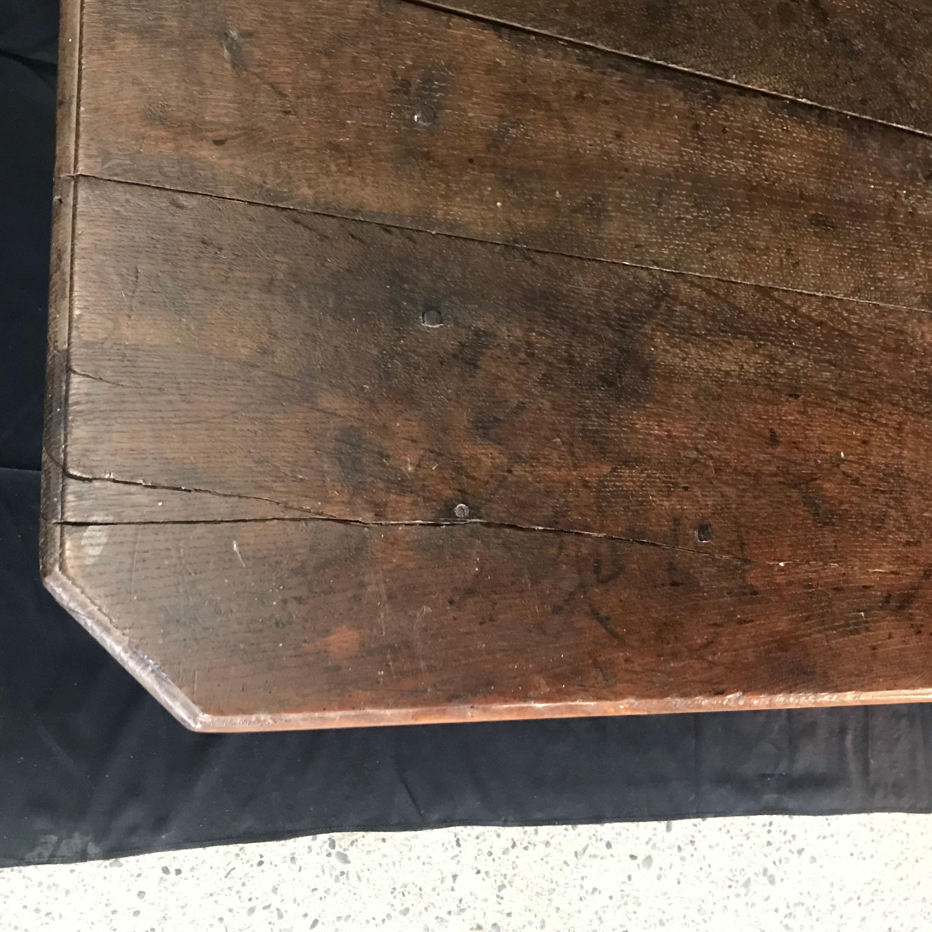 Rustic 19th Century French Country Walnut Side Table or Desk 6