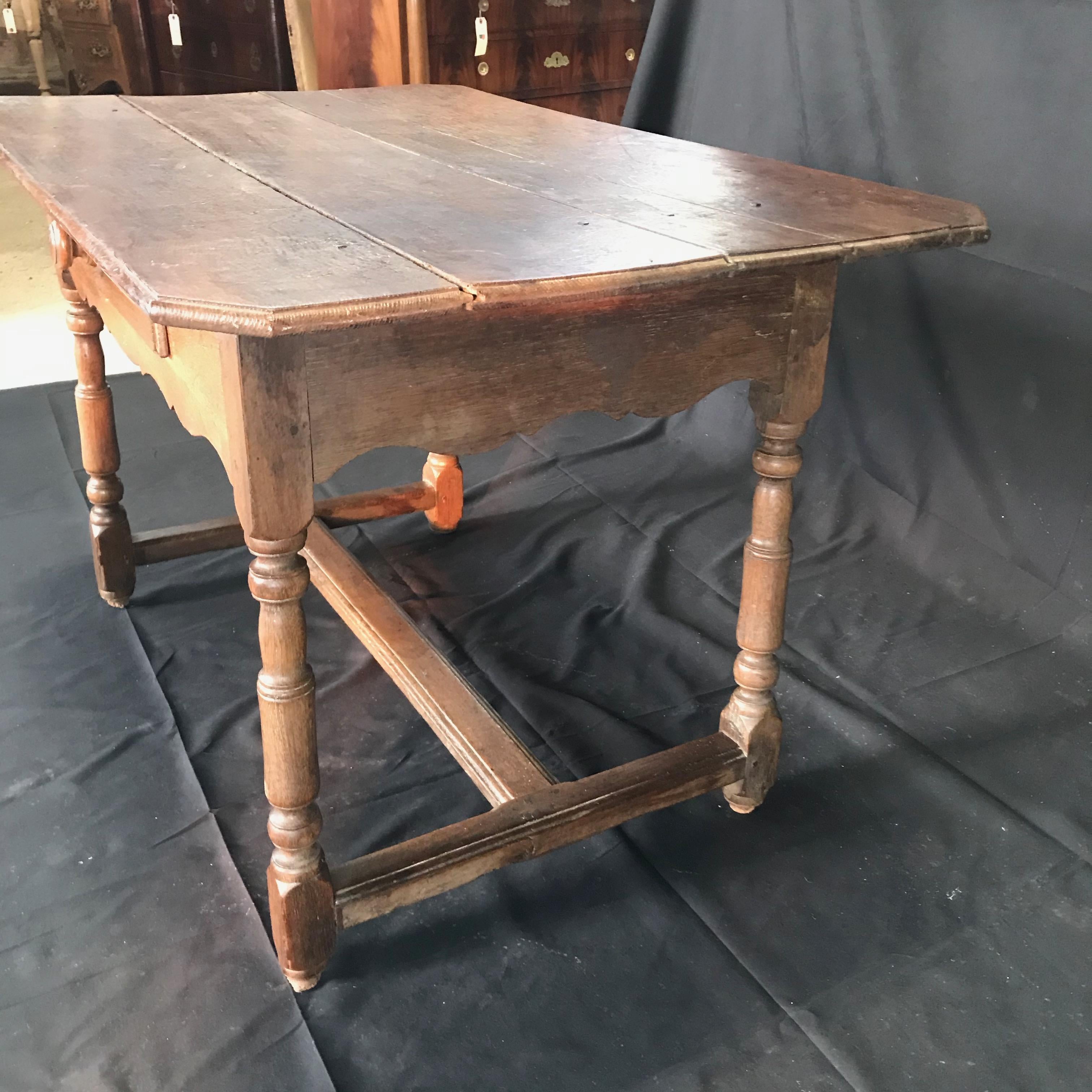 Rustic 19th Century French Country Walnut Side Table or Desk In Good Condition In Hopewell, NJ