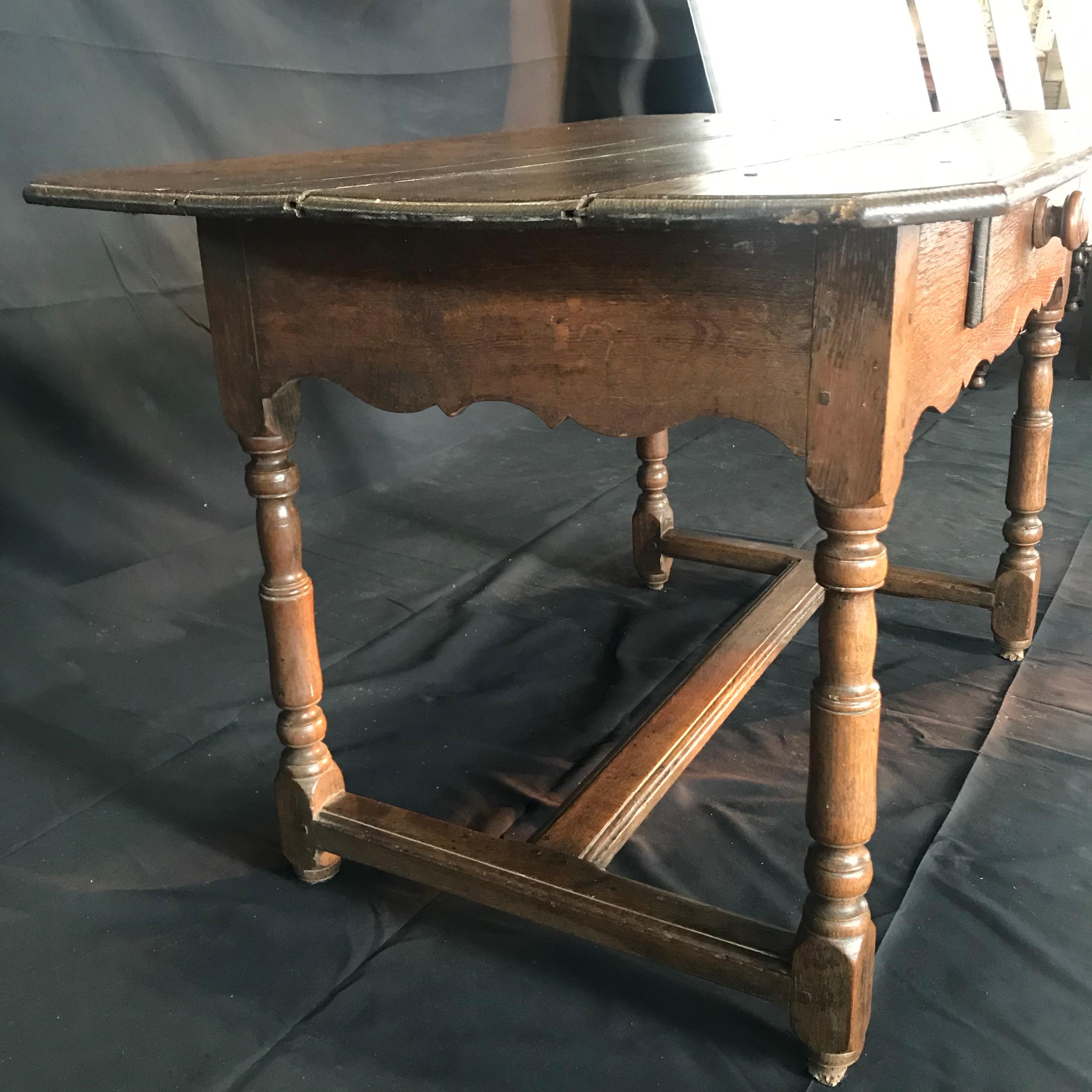 Rustic 19th Century French Country Walnut Side Table or Desk 4