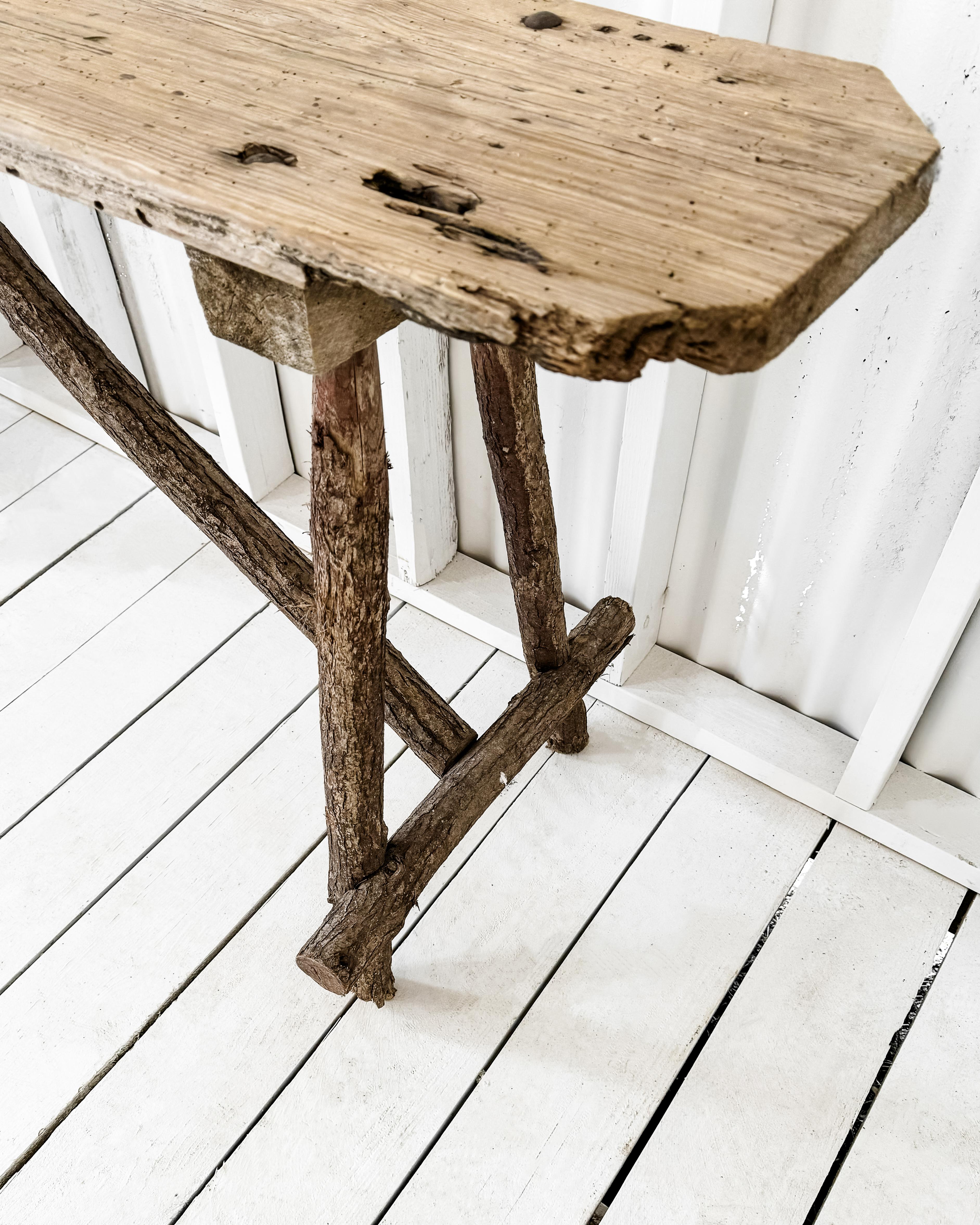 Rustic 19th Century French Lavandiere Console Table 5