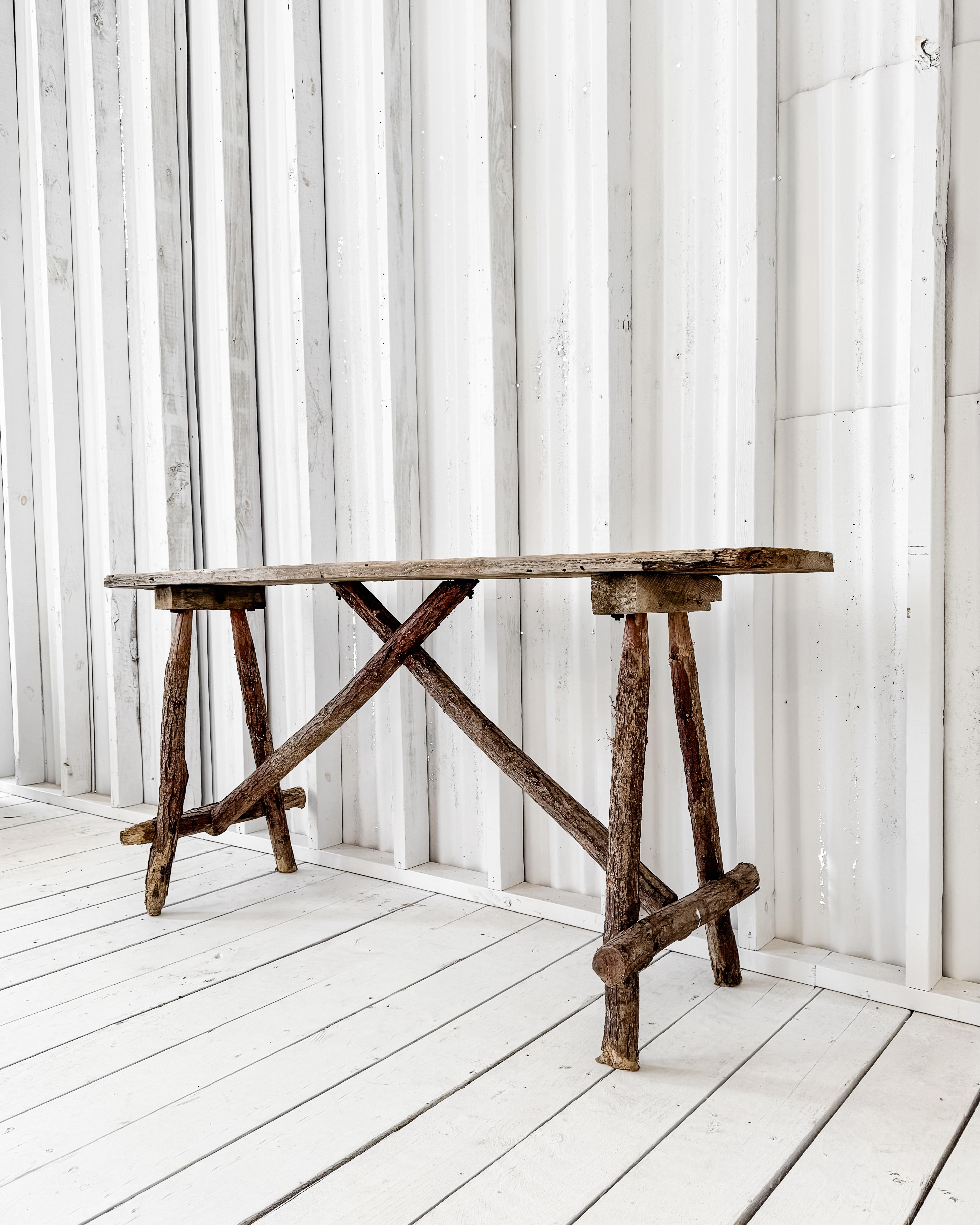 Rustic 19th Century French Lavandiere Console Table 6