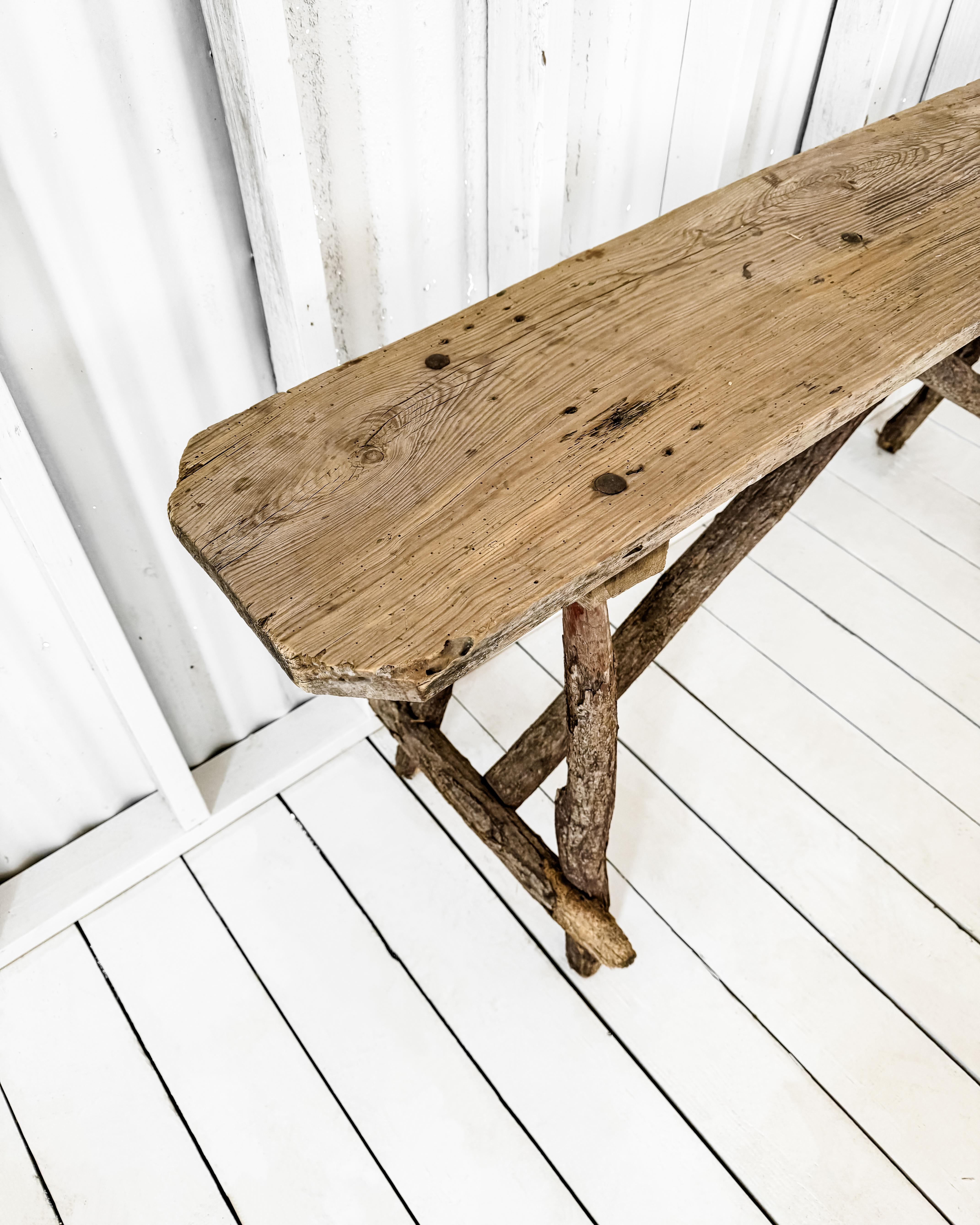 Rustic 19th Century French Lavandiere Console Table 1