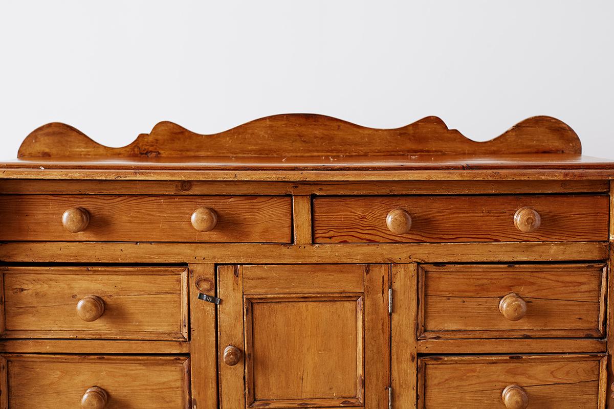 Rustic 19th Century French Provincial Pine Sideboard In Distressed Condition In Rio Vista, CA