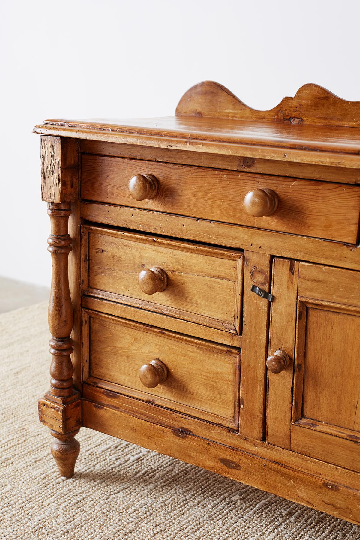Rustic 19th Century French Provincial Pine Sideboard 1