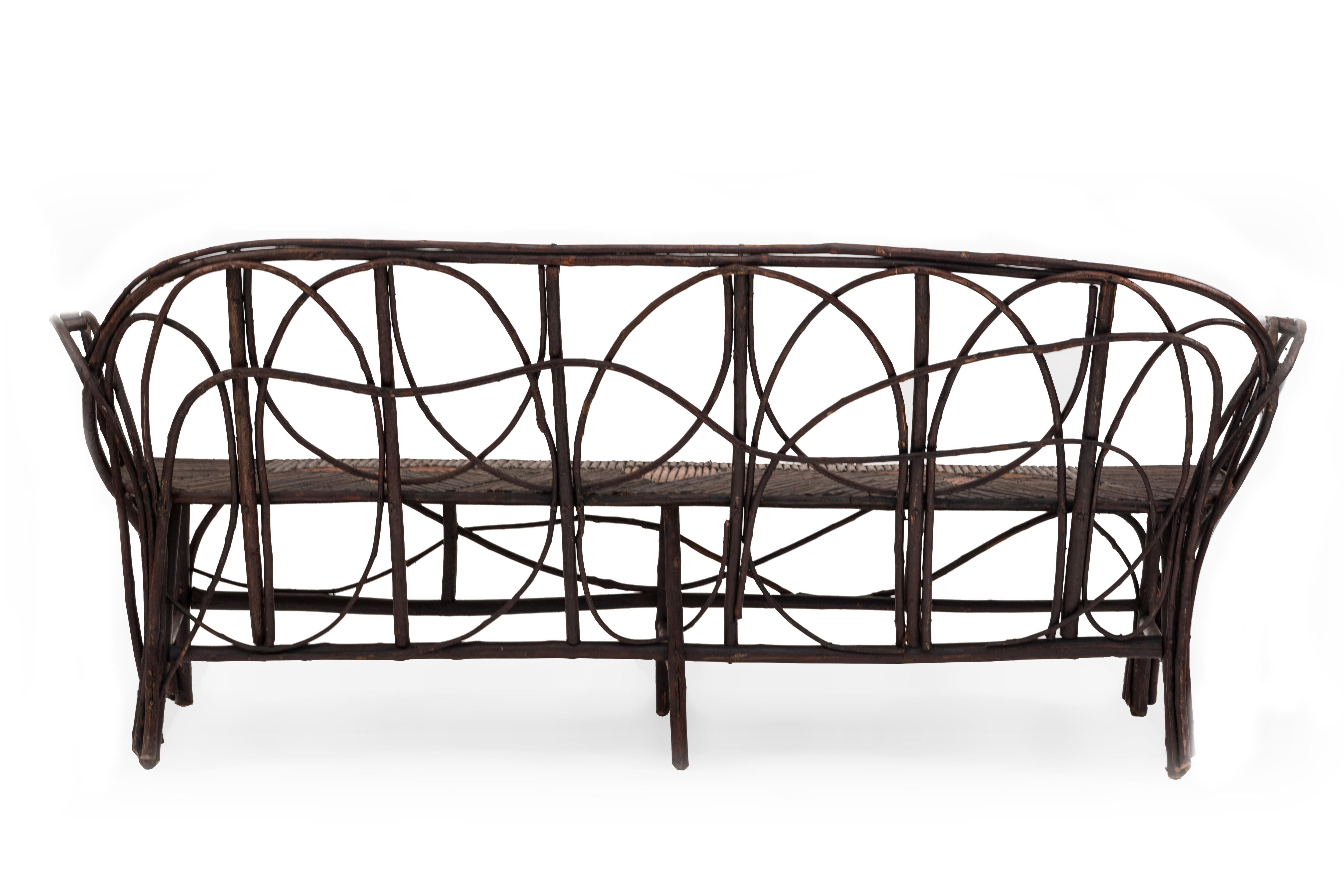 Continental Rustic Bent Willow Settee In Good Condition For Sale In New York, NY