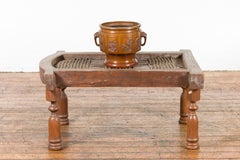Rustic 19th Century Indian Iron Window Grate Made Into a Coffee Table