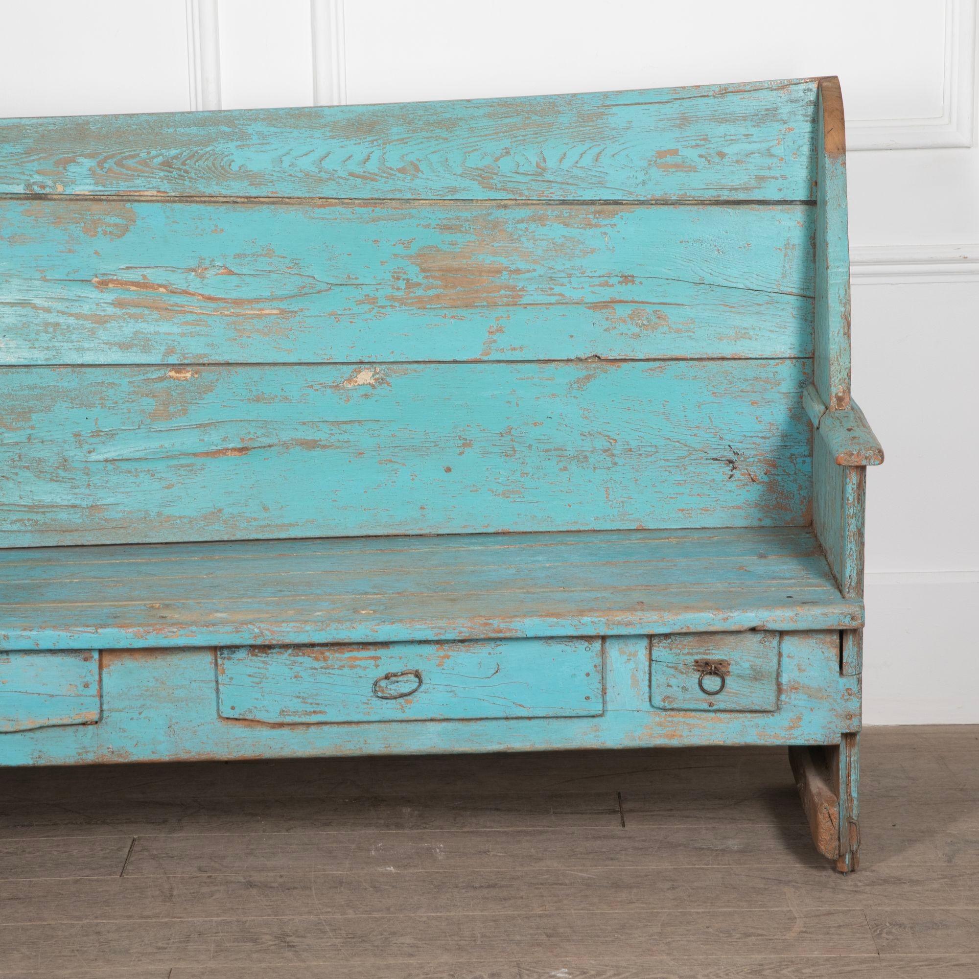 Country Rustic 19th Century Italian Painted Bench