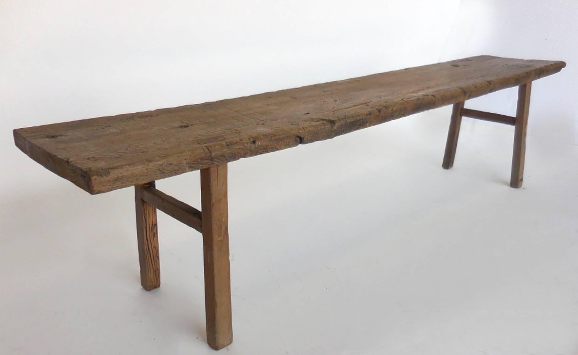 Rustic 19th Century Japanese Carpenter's Bench In Good Condition In Los Angeles, CA
