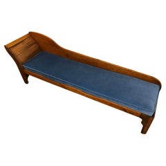  19th Century Natural Honey Pine Bench or Chaise Longue