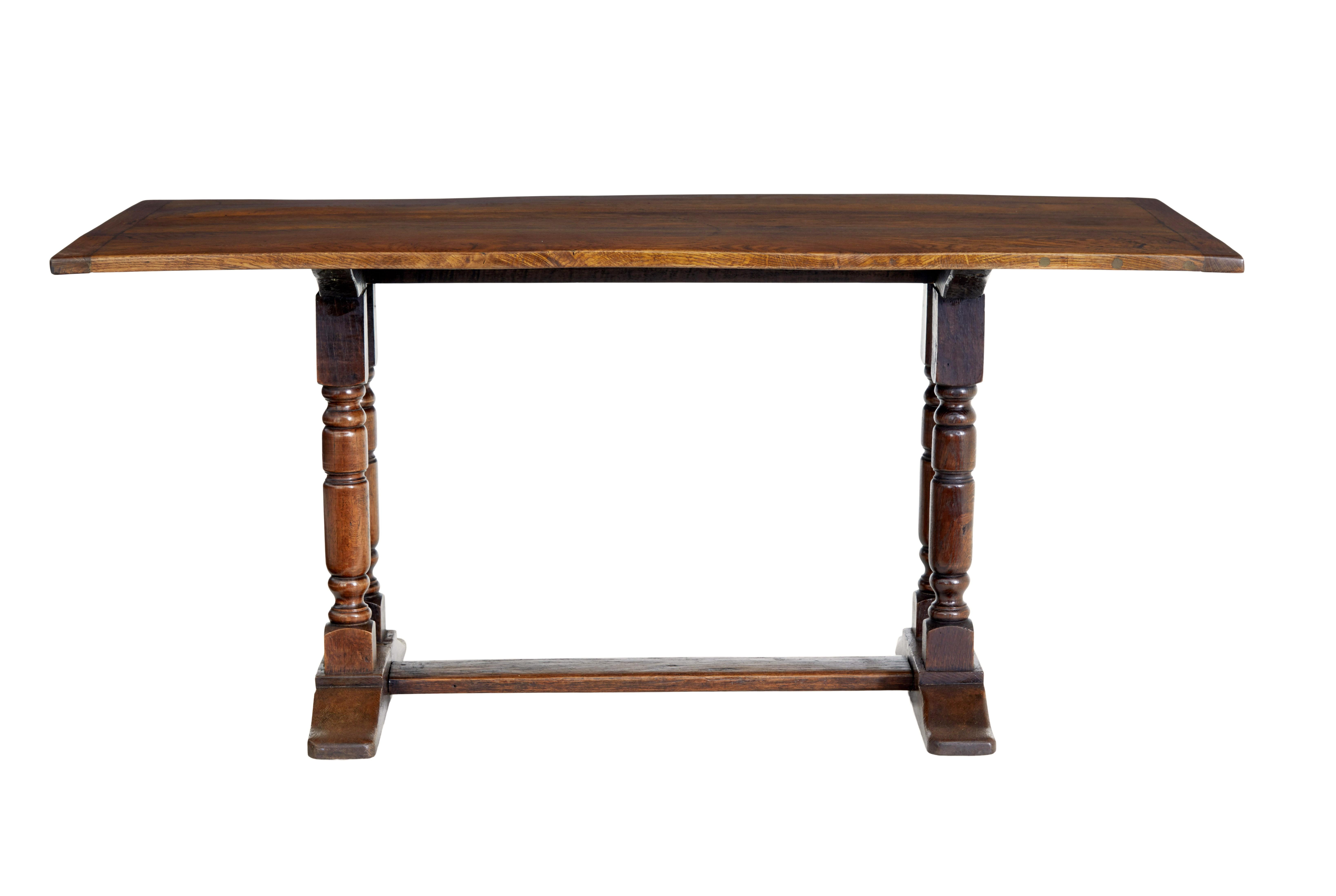 English Rustic 19th Century oak dining table