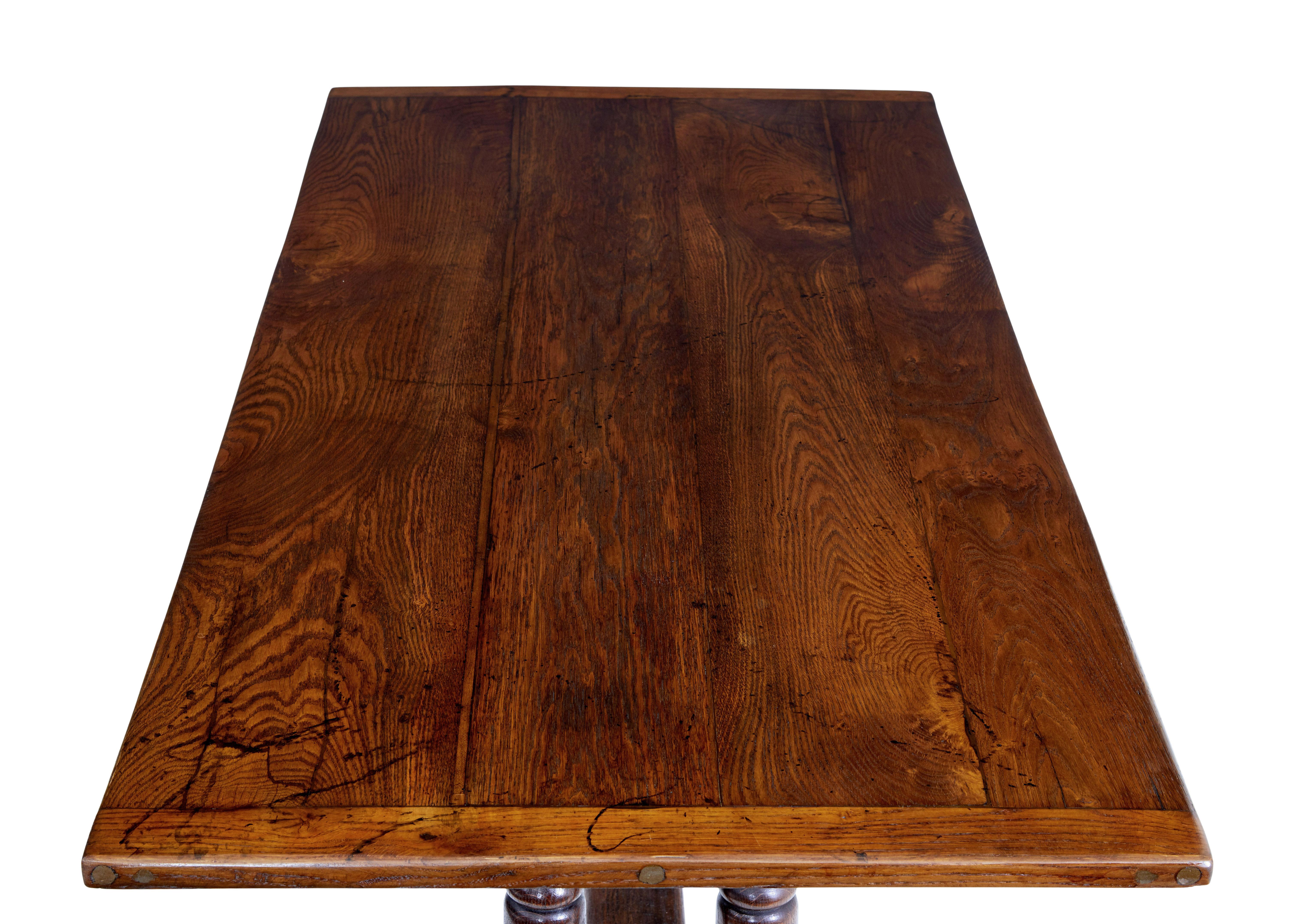 Rustic 19th Century oak dining table 1