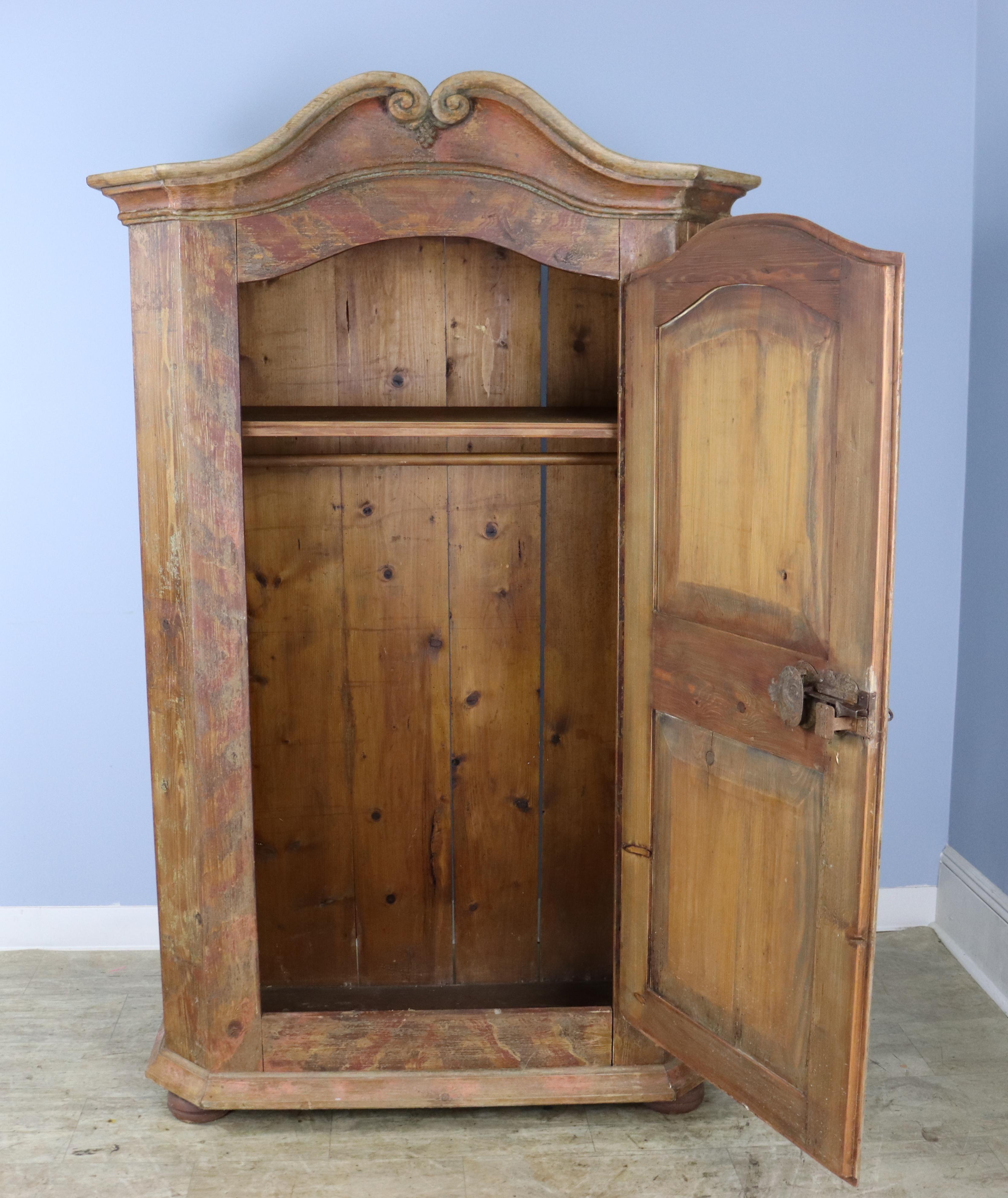 Rustic 19th Century Painted Armoire For Sale 7