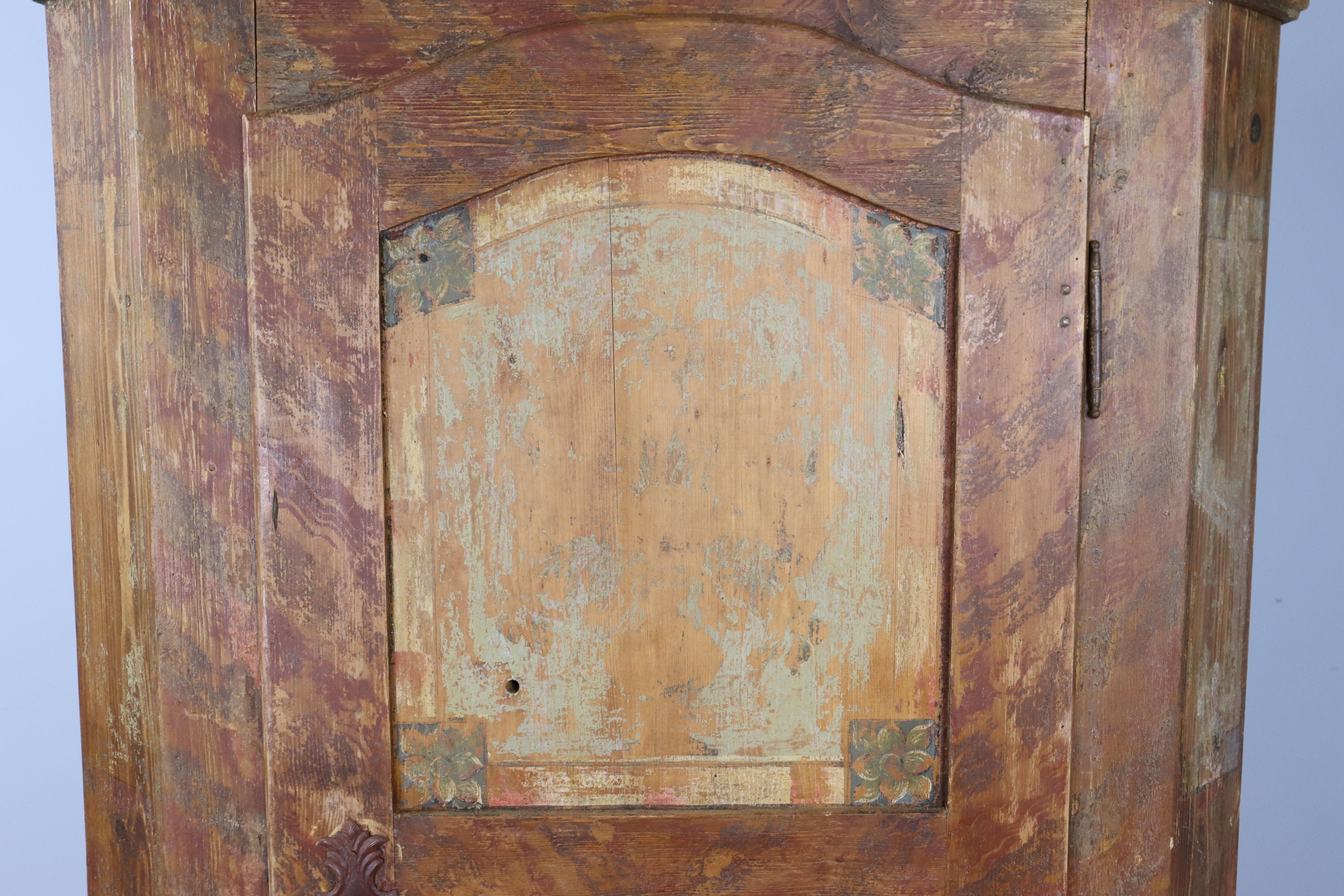 Rustic 19th Century Painted Armoire For Sale 1