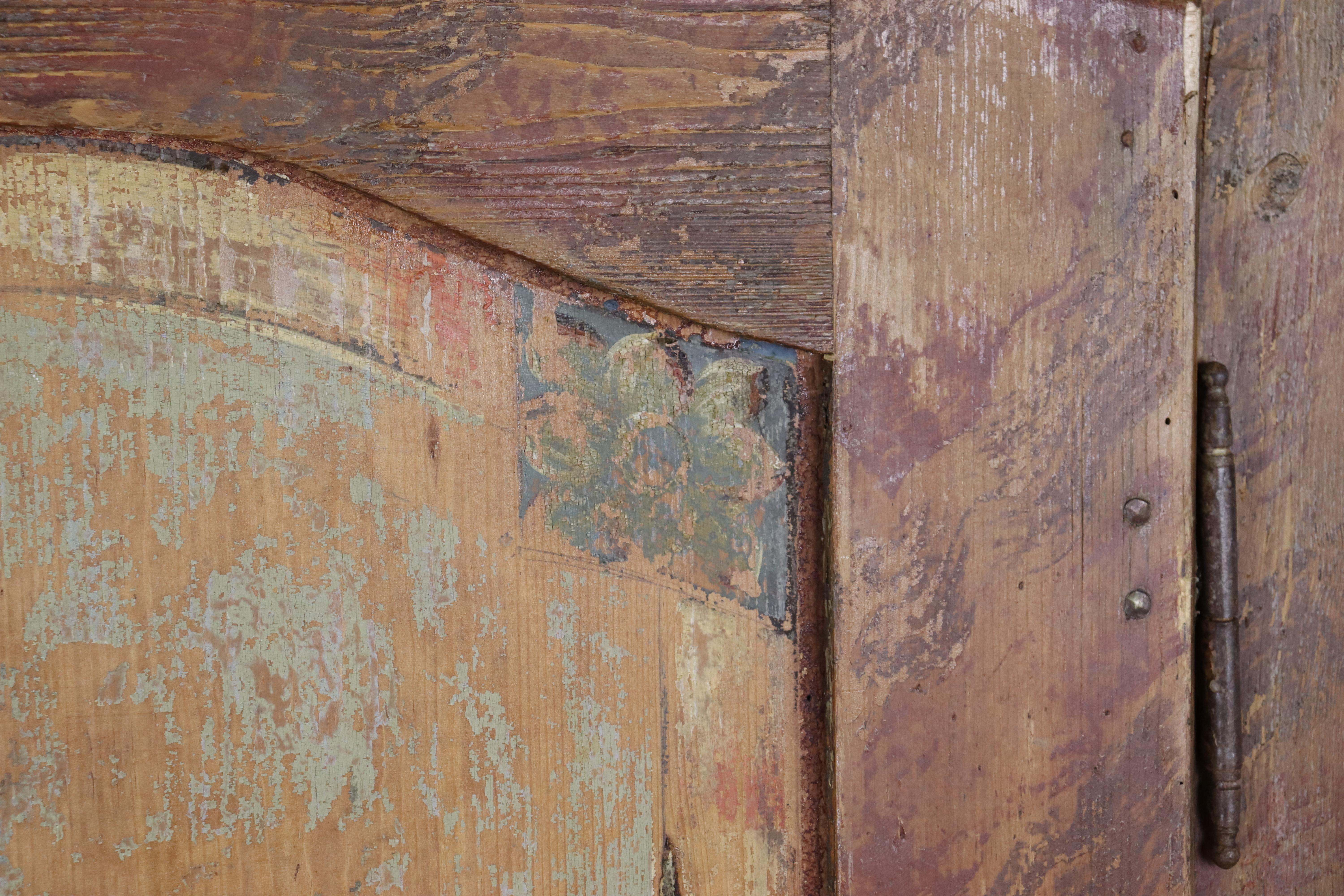 Rustic 19th Century Painted Armoire For Sale 2