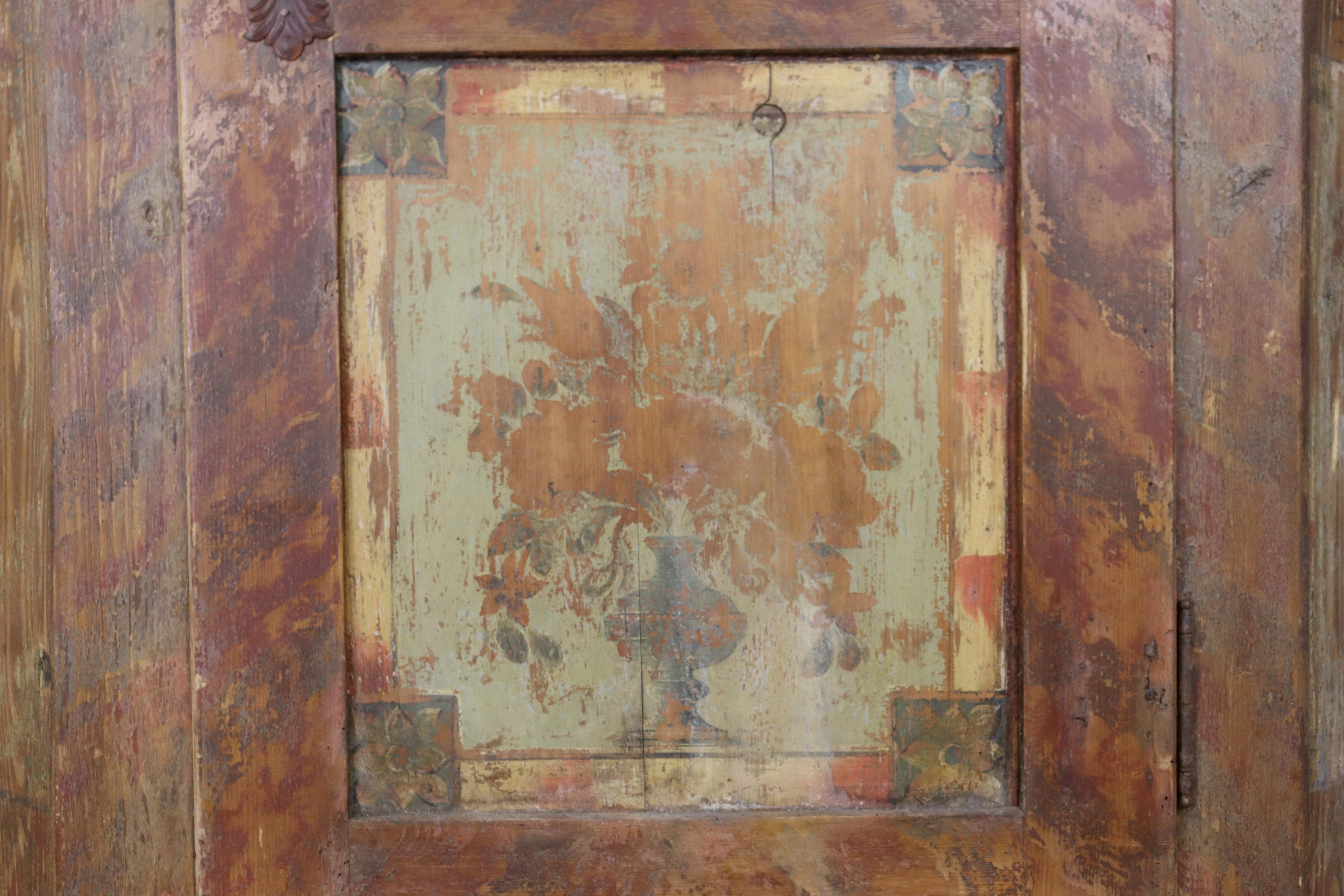 Rustic 19th Century Painted Armoire For Sale 3
