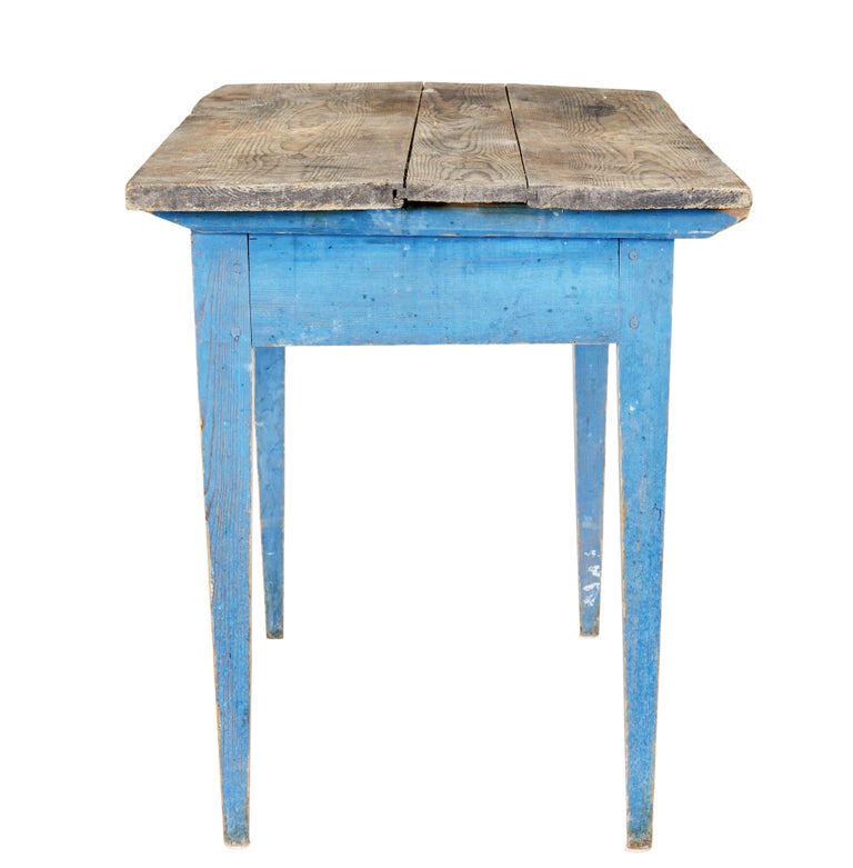 Painted Rustic Table Rustic 19th Century Painted Pine Side Table For Sale at 1stDibs