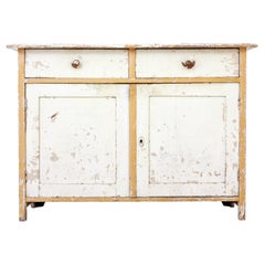 Rustic 19th century painted Swedish pine cupboard