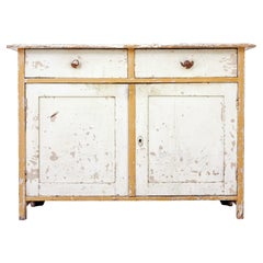 Armoire suédoise peinte rustique du 19ème siècle