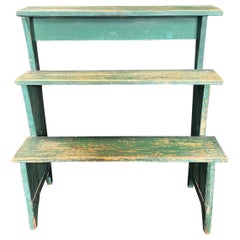 Rustic 19th Century Painted Tall French Waterfall Garden Pot Shelves or Stairs