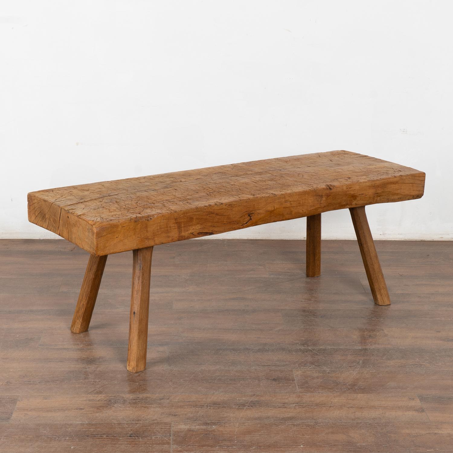 Rustic 19th Century Peg Leg Narrow Coffee Table from Hungary 5